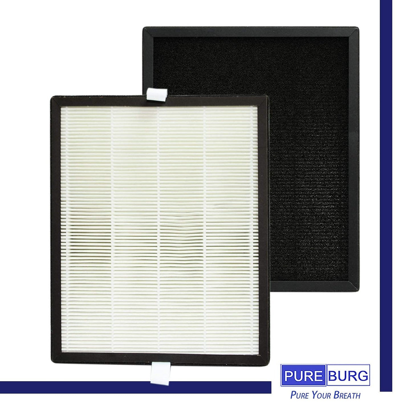 PUREBURG Replacement Filter Compatible with PARTU BS-10 Air Purifier, H13 True HEPA and Activated Carbon Multi-Layer Filtration, Pack of 2
