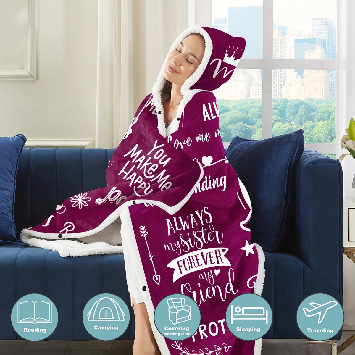 Warmstorey Best Mom Ever Blanket Hoodie Mothers Day Birthday Gift for Mom – Cozy Gift for Wife, Thoughtful Gift from Daughter or Son, Soft and Warm Blanket for Mother, Mommy, or Mama