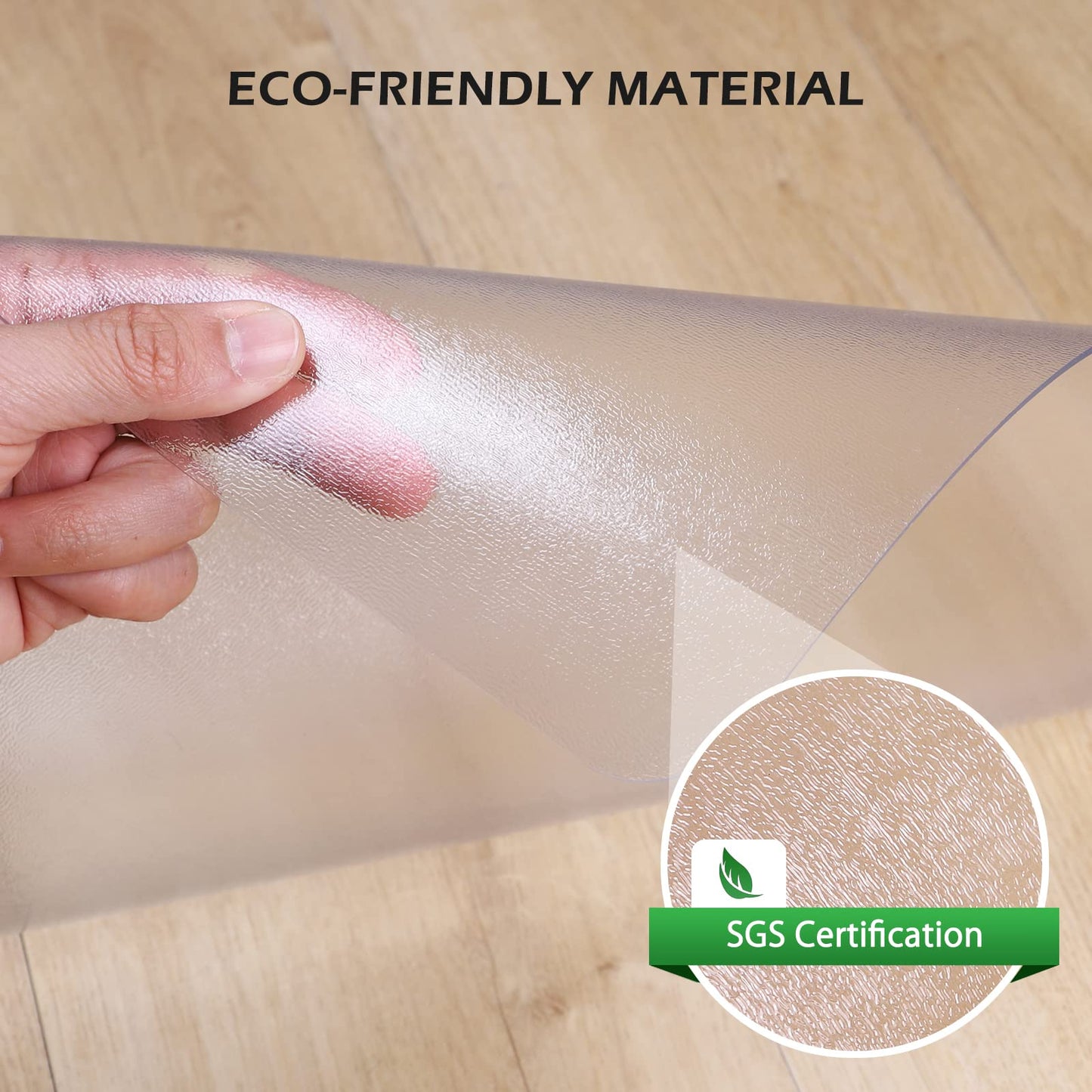 SALLOUS Chair Mat for Hard Floors, 60" x 75" Office Chair Mat for Hard Surface, Vinyl Floor Mat for Gaming Chairs, Multi-Purpose Floor Protector Desk Mat for Home Office (Clear)