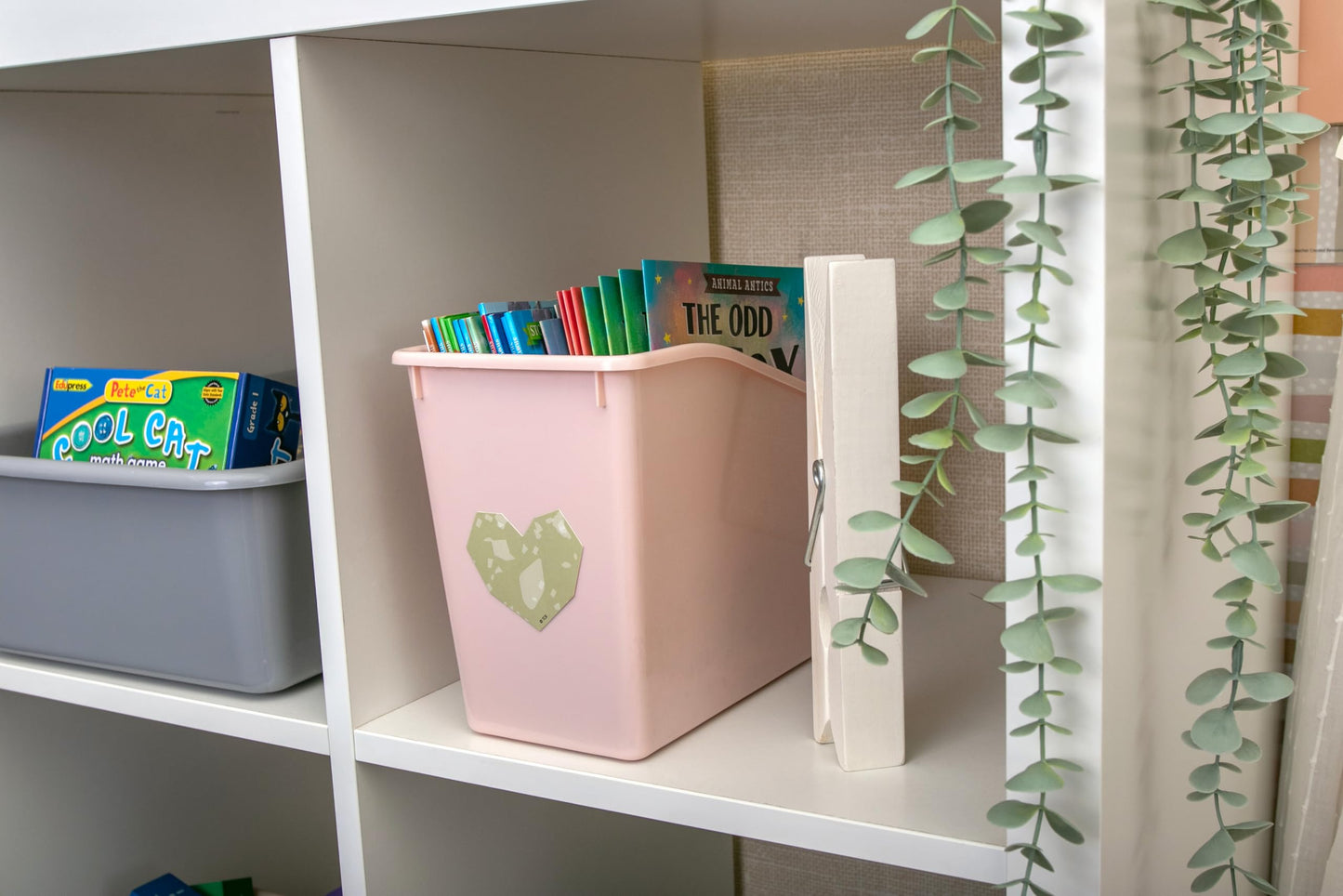 Teacher Created Resources Blush Plastic Book Bin 6-Pack (TCR2088685)