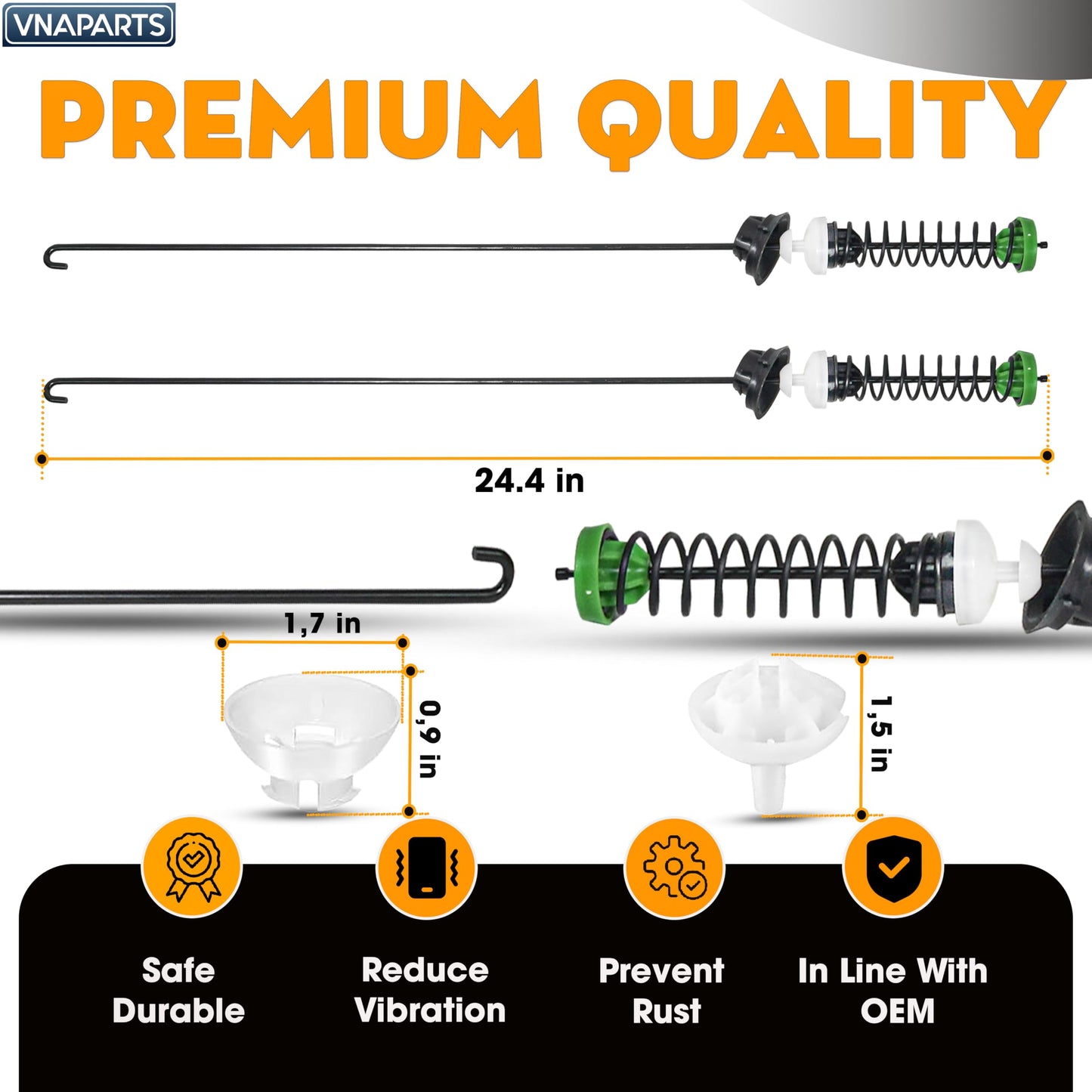 【2025 Upgraded】 MVW6200KW2 MVW6230HW0 WTW5100HC2 WTW5100HW2 Washer Suspension Rods, Fit for Kenmore Whirlpool Maytag Washer WTW5105HW0 WTW6120HC0 WTW6120HW0 WTW6120HW1 WTW5057LW0 WTW5057LW1 WTW5100HC1