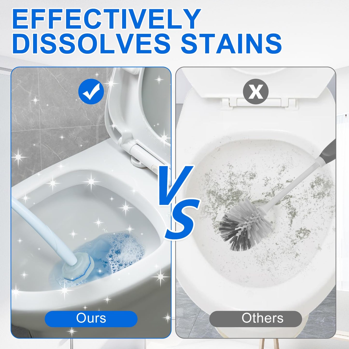 Disposable Toilet Brush and Holder Set, with 30 PCS Toilet Bowl Wand refills for Clorox.