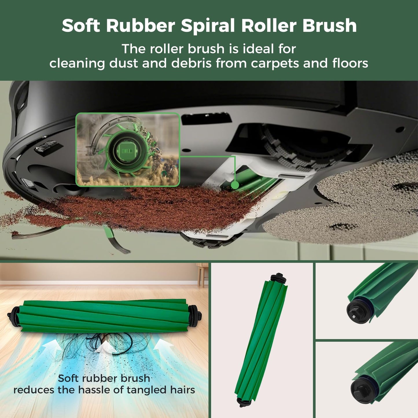 24 Pcs Accessories Kit for iRobot Roomba Plus 405 Combo/505 Combo/507 Combo Robot Vacuum Cleaner: 1 Main Brush, 6 Dust Bags, 6 Mop Pads, 4 Filters, 6 Side Brushes and 1Cleaning Brush(400/500 Series)