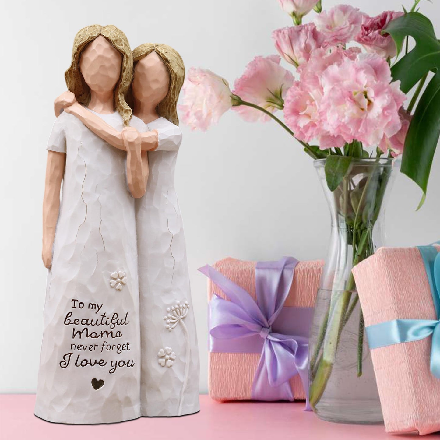 AcowSpt Mama Gifts - Birthday Gifts for Mom from Daughter, Mother Gift, Sculpted Hand-Painted Figurine