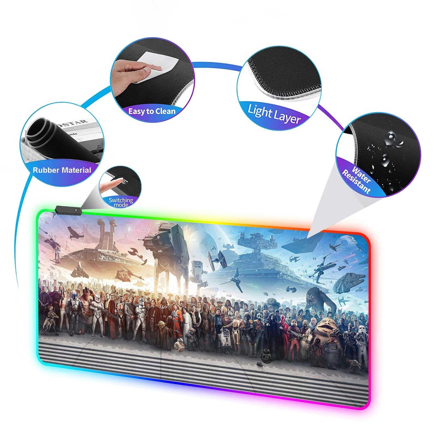 XXL Large Gaming RGB Mouse Pad The Chosen One Custom Desk Pad,Mousepad with Anti-Slip Rubber Base,Stitched Frame Mouse Mat,Portable Desk Mat for Computer Keyboard Mice Laptop & PC,31.5X15.7 Inch