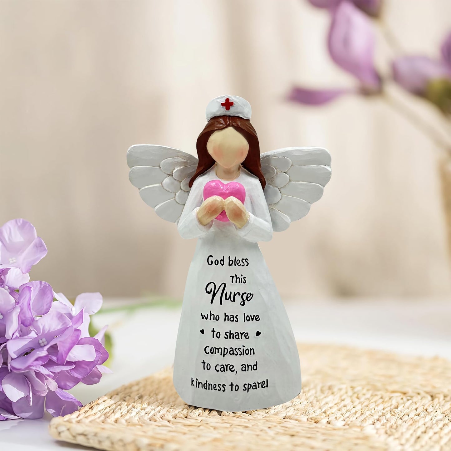 Bozspacer Nurses Gifts - Hand-Painted Nurse Angle Figurine for Women, Nurse Practitioner, RN, Healthcare Workers - Graduation and Medical Graduates Resin Doll - 5.9 Inches Decor for Christmas
