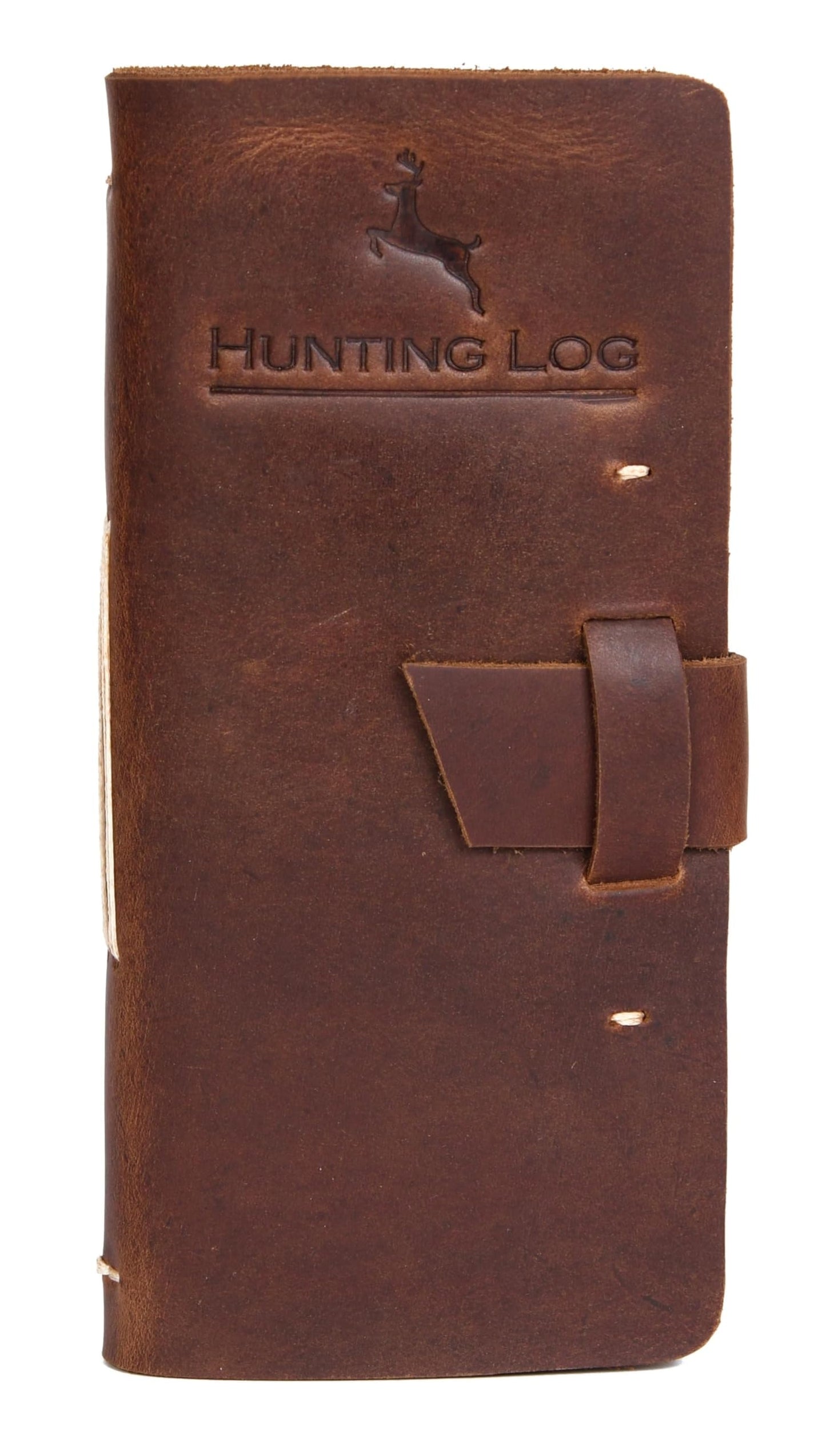 Tolredo Made in Canada Premium Hunting Journal Top-Grain Cowhide Leather Hunting Logbook Gift for Huntsman, 96 Bleed Proof Pages(8.3"X4") - Dark Brown