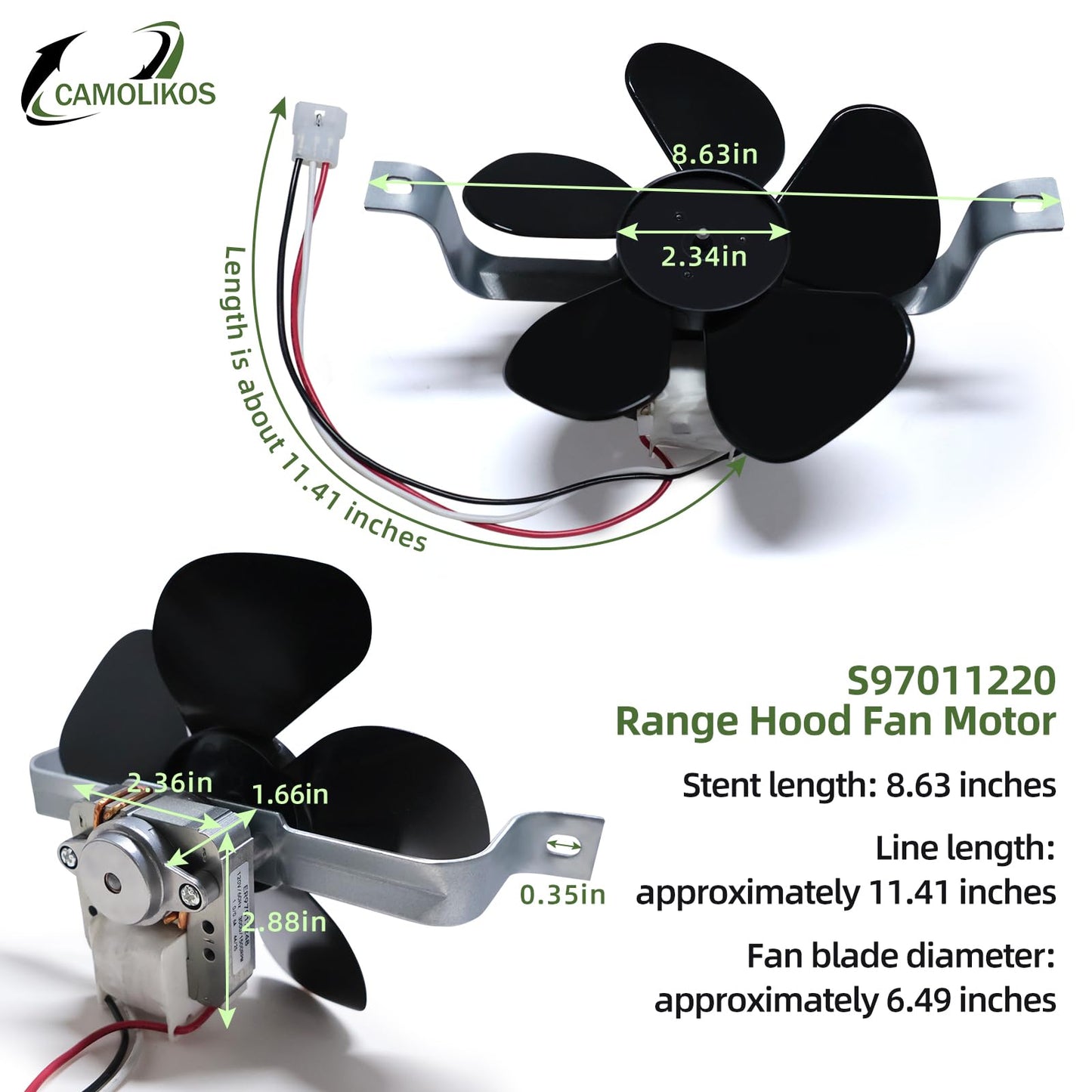 S97011220 Fan Assembly Fits for Broan BP19 41000 Series Range Hood Fan Motor Assembly Replacement 1172574 97005162 97007966 97011247 S97005162 S97007966 S97011247
