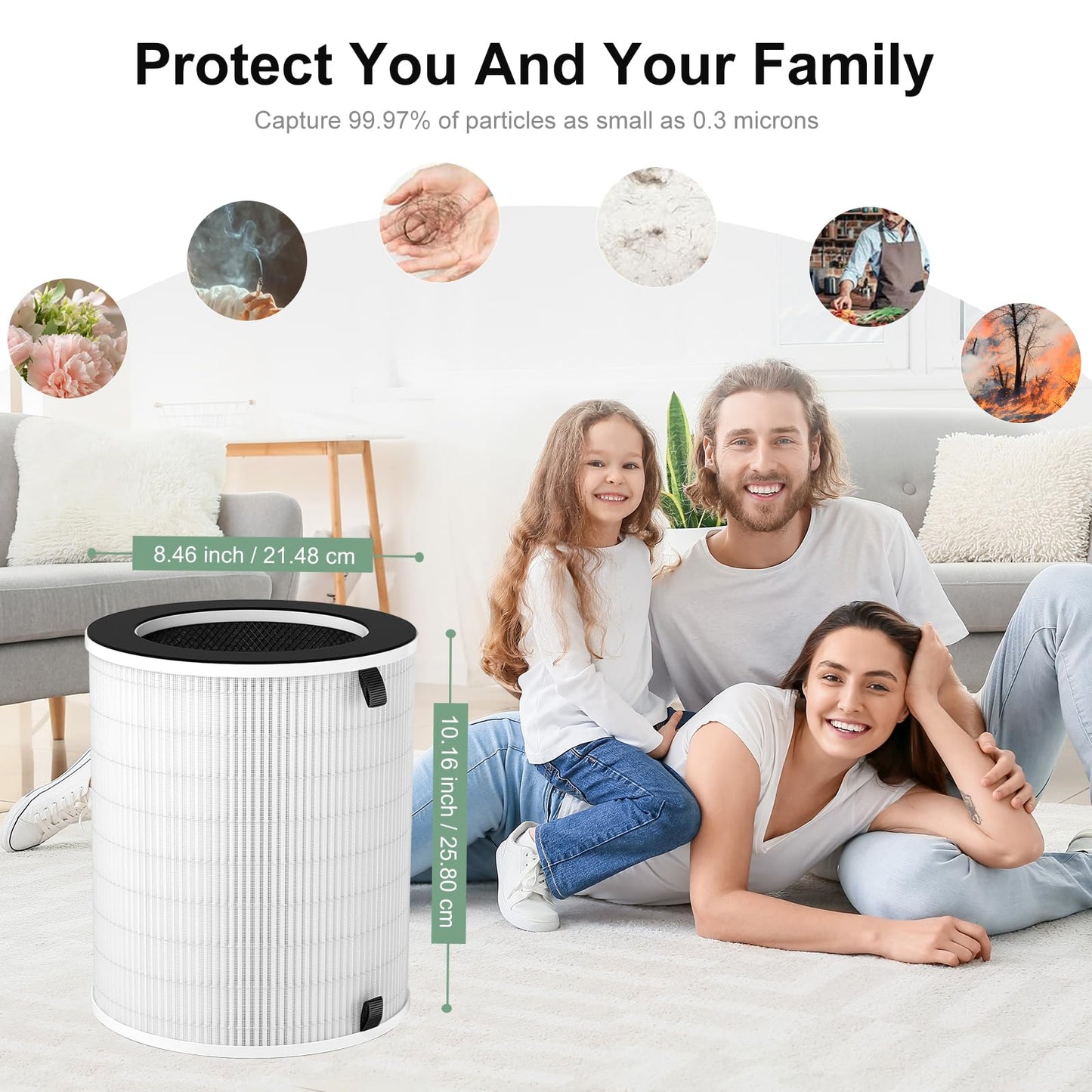 Luripid 2 Pack Max HEPA Replacement Filter Compatible with Afloia MAX/MAGE/MAGE PRO and Sans/Air-Honati/Compass Home Smart/Taylor Swoden/Cuckoo CAC-J1510FW/Rosewill RHAP-20001/20002