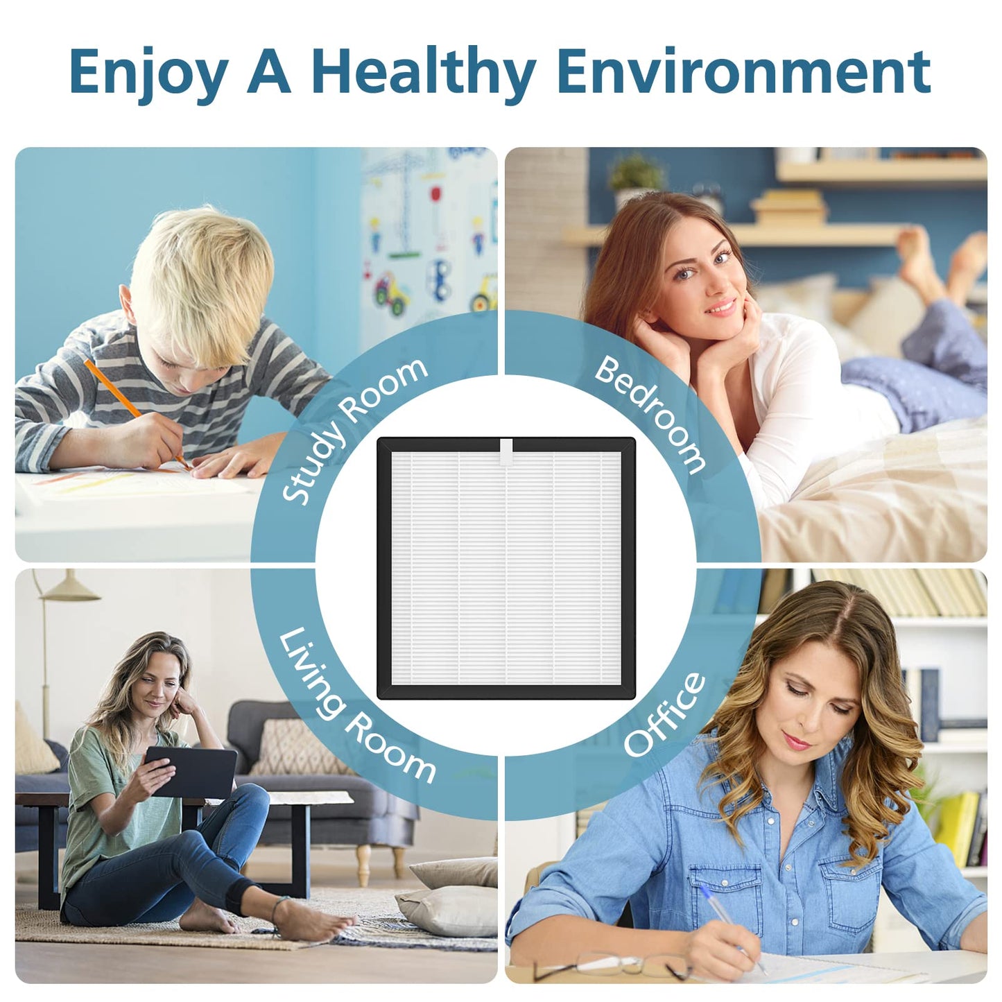 G3 Replacement Filter, Compatible with AMEIFU G3 (Sferf-30) Air Purifier, VEWIOR A3 Air Purifier and Tailulu HQZZ-260, 3-in-1 HEPA Air Cleaner Filter, 2 Pack