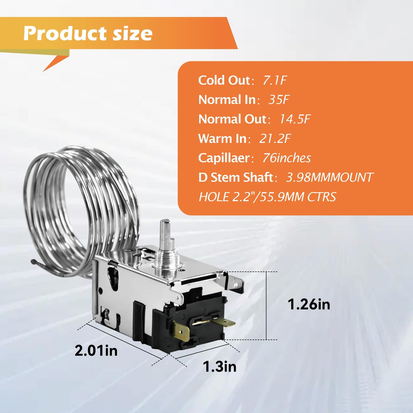 800366 Temperature Control Kit Compatible with True Refrigerator, Commercial Refrigerators And Freezers for TSSU TPP TD TBB GDM T Series,Replace 077B6806, 077B7172, 988282 &76" Coil Sensing Thermostat