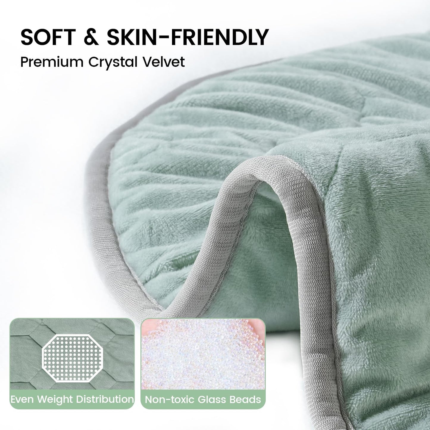 immtree Weighted Heating Pad for Period Cramps, 29" x 24" Extra Large Electric Heated Pads 7 lbs, Back Shoulder Knee Abdomen Pain Relief, Soft Warm Heavy Lap Blanket, Christmas Gift, Grey Green