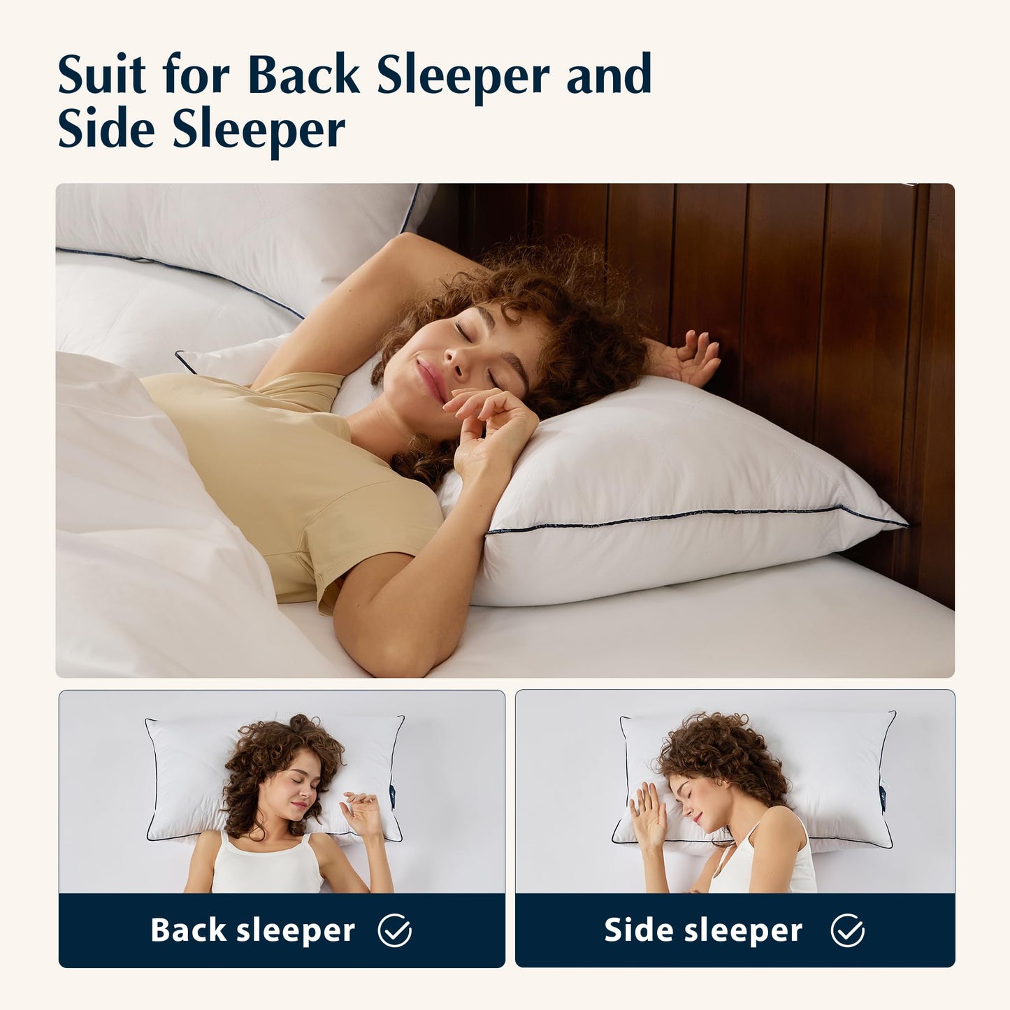 Pacific Coast Premium Goose Feather & Down Bed Pillows Standard Size 1-Pack, Hotel Quality Collection, Medium Support for Side & Back Sleepers