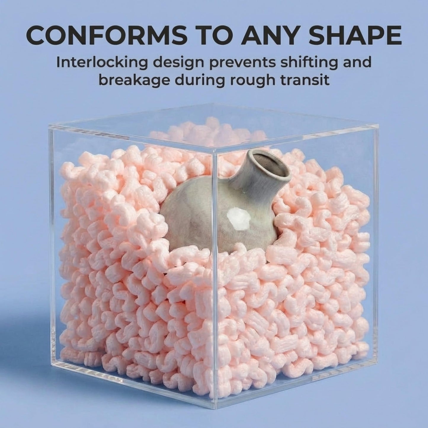 BOX USA Shipping & Packing Peanuts Pink, 7 Cubic Feet - Loose Fill Packaging Peanuts for Packing, Moving and Storage
