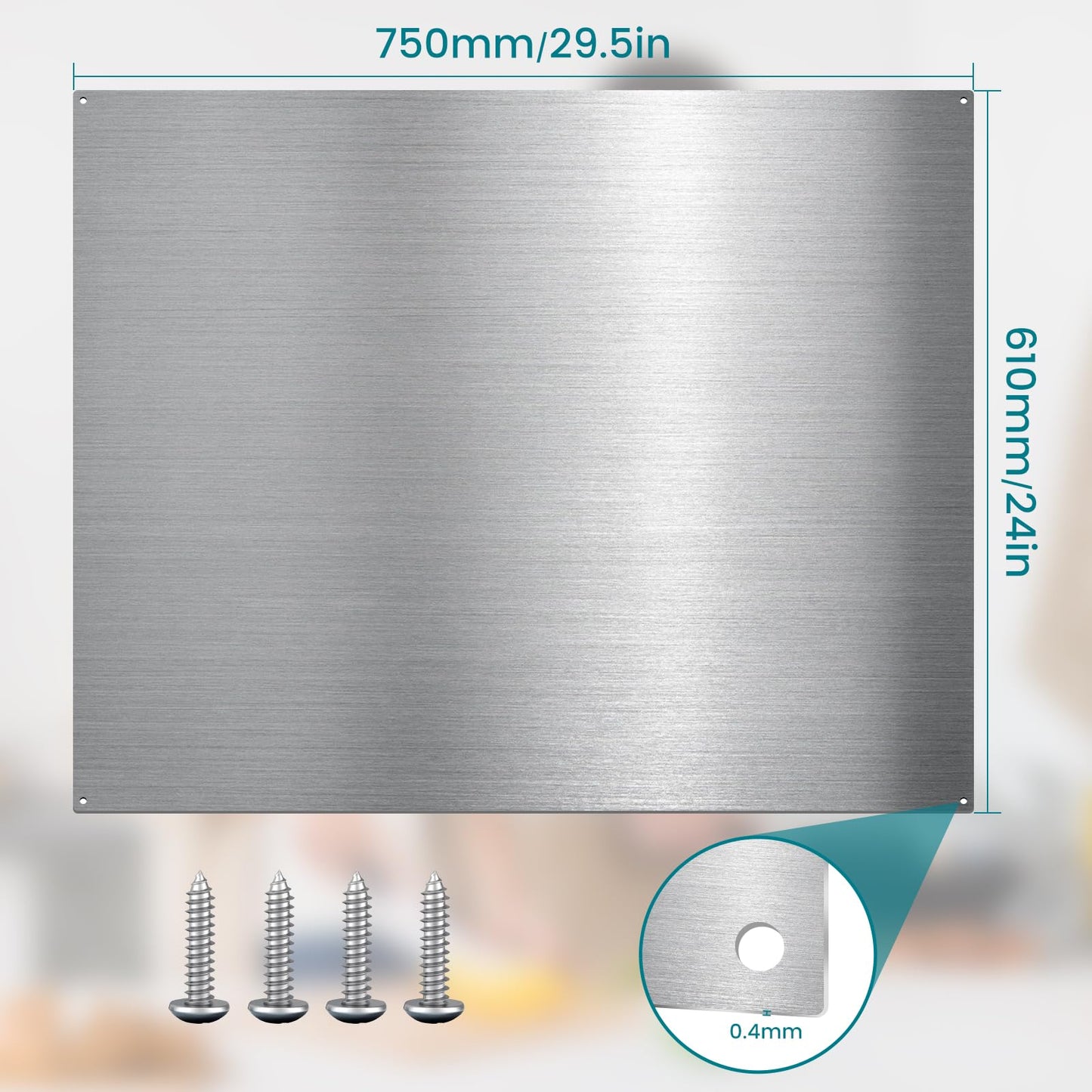 VENFAN 24" x 30" Stainless Steel Backsplash for Stove - Ultra Flat Metal Splatter Guard for Kitchen Wall, Stove Backsplash Panel with 4 Pre-Drilled Holes, Easy Install