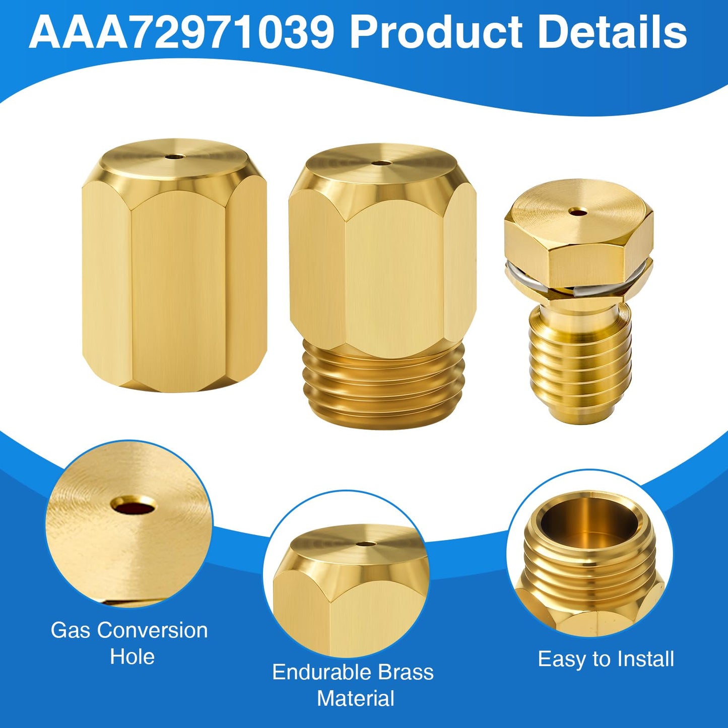 7PCS Orifices AAA72971039 LP Conversion Kit Compatible With LG Ranges LRGL5825D LRGL5825D/00 LRGL5825F for Natural Gas to Propane with Detailed Manual