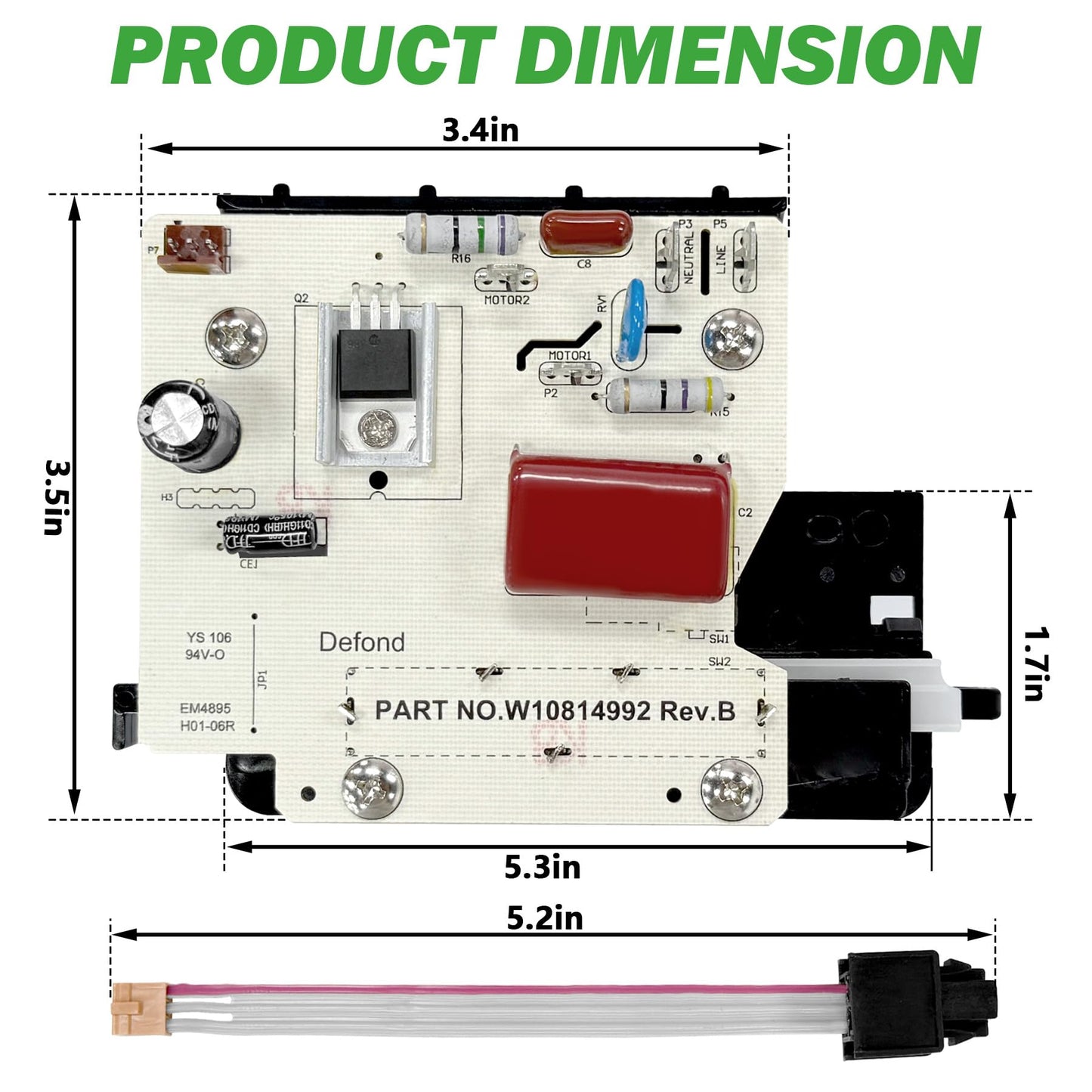 WP9706648 W10814992 Mixer Speed Control Board Replacement for KitchenAid Whirlpool Stand Mixers Parts 9706648 10814992 9706052 9707511 AP6013720 PS11746947