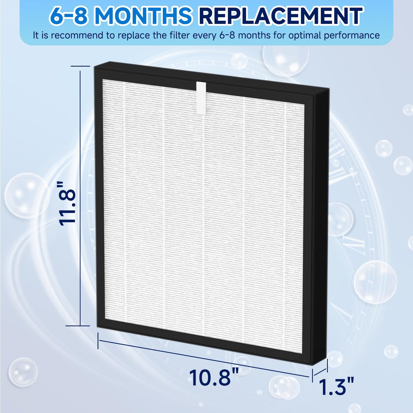 Sinnya TZ-K2 True HEPA Replacement Filter Compatible with ToLife TZ-K2, 3-in-1 H13 Activated Carbon TZ-K2-A Filter, 4 Pack