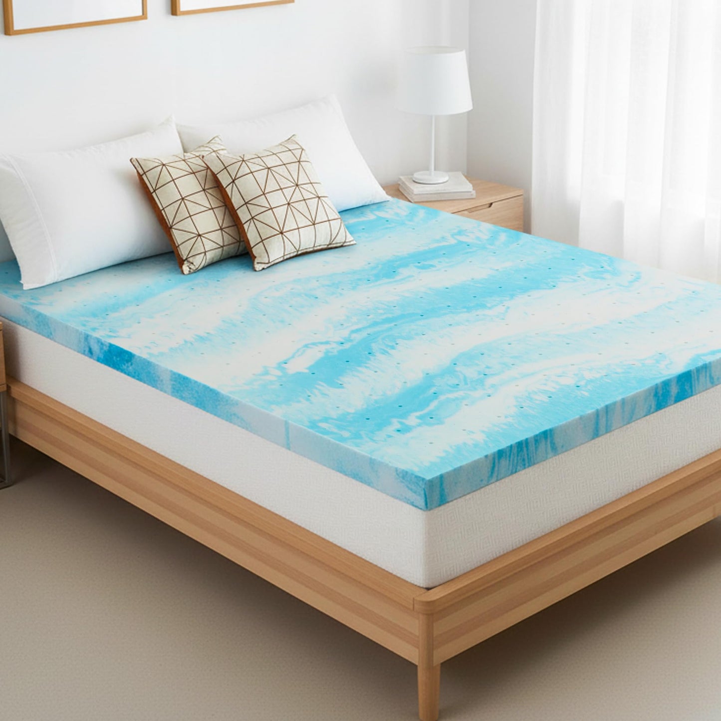 Memory Foam Mattress Topper Twin - 4 Inch Gel Infused Bed Toppers, Pressure Relief Mattress Pad for Dorm Room, CertiPUR-US Certified