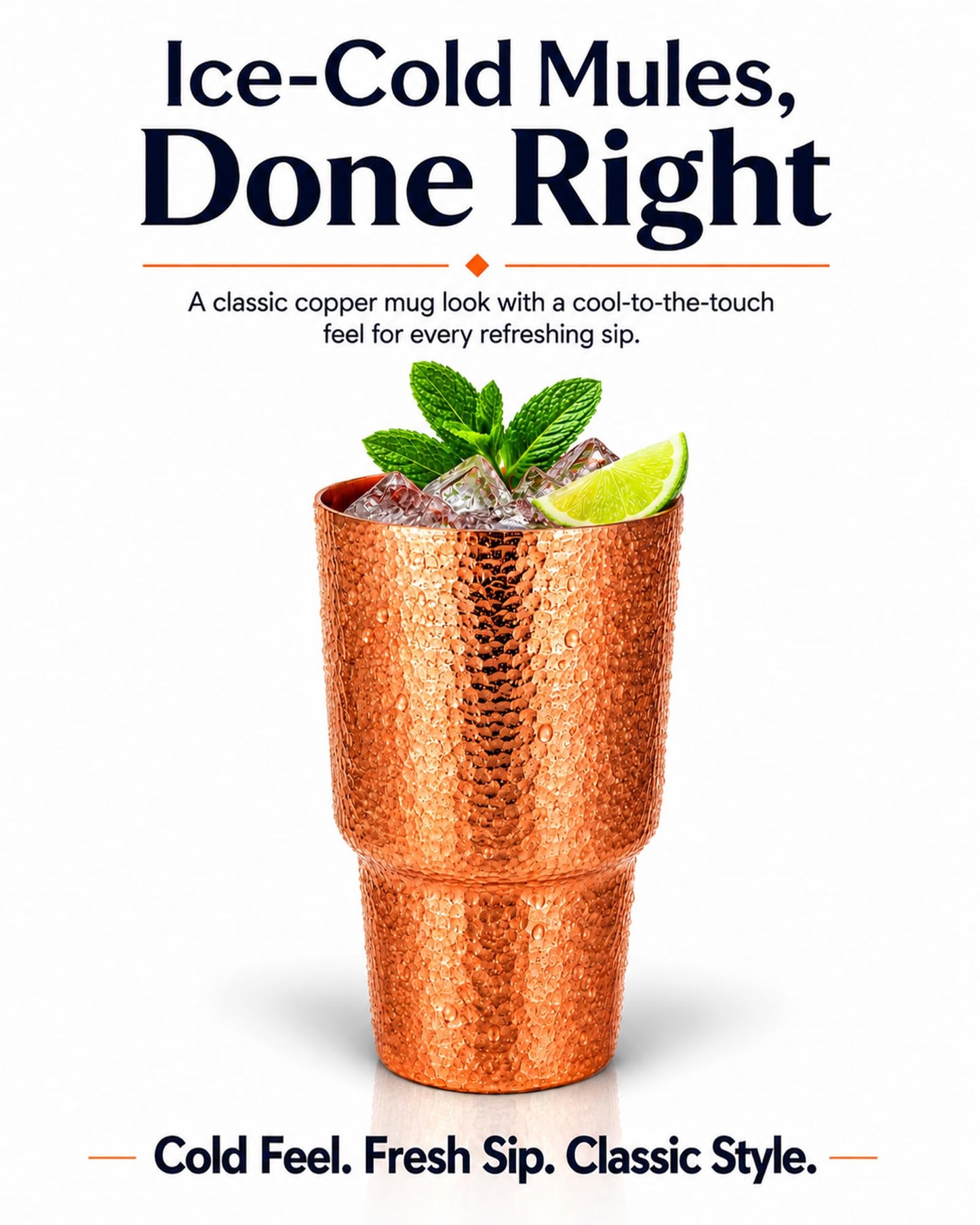 CigeZaus 20 oz Pure Copper Cup for Drinking, Tall Hand-Hammered Ayurvedic Water Tumbler, Cold-Retentive Mug for Moscow Mule, Cocktails & Whiskey, Ideal for Bar, Home & Parties (1)