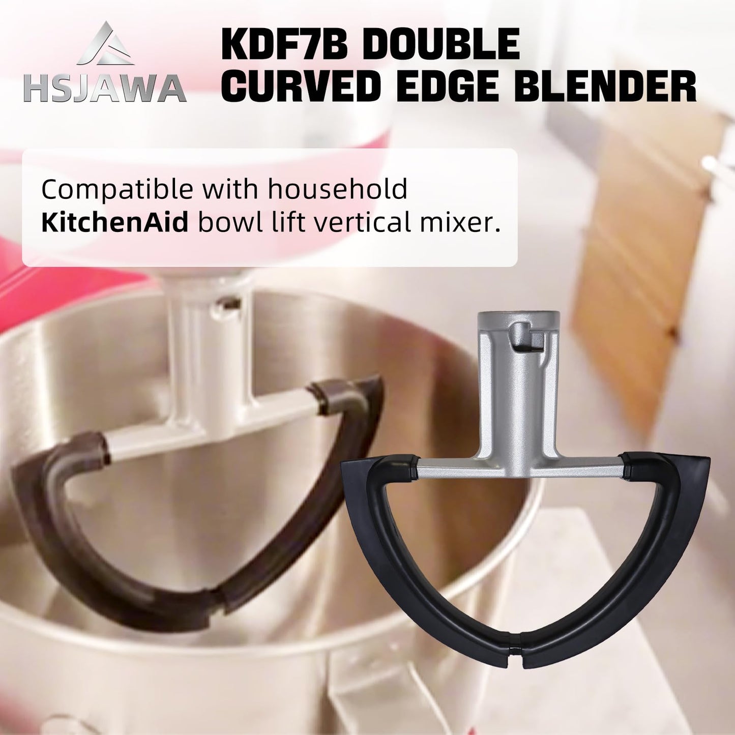KDF7B Double Flex Edge Beater Compatible with KitchenAid Bowl-Lift Stand Mixers KDF7B Flex Edge