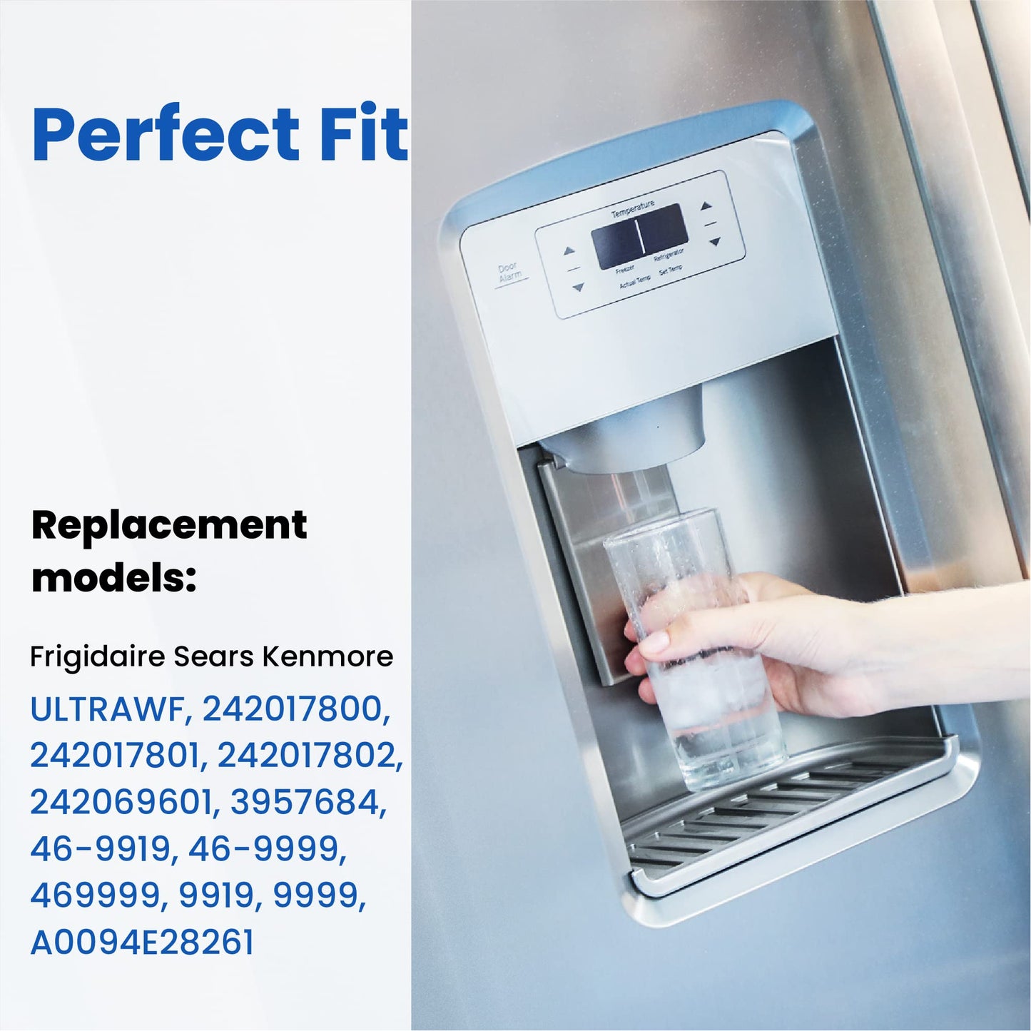 Haprait HP005 Replacement for Frigidaire ULTRAWF, Pure Source Ultra, Kenmore 9999, 469999, 46-9999, A0094E28261 Water and Ice, Height 11 inches, 3 Count