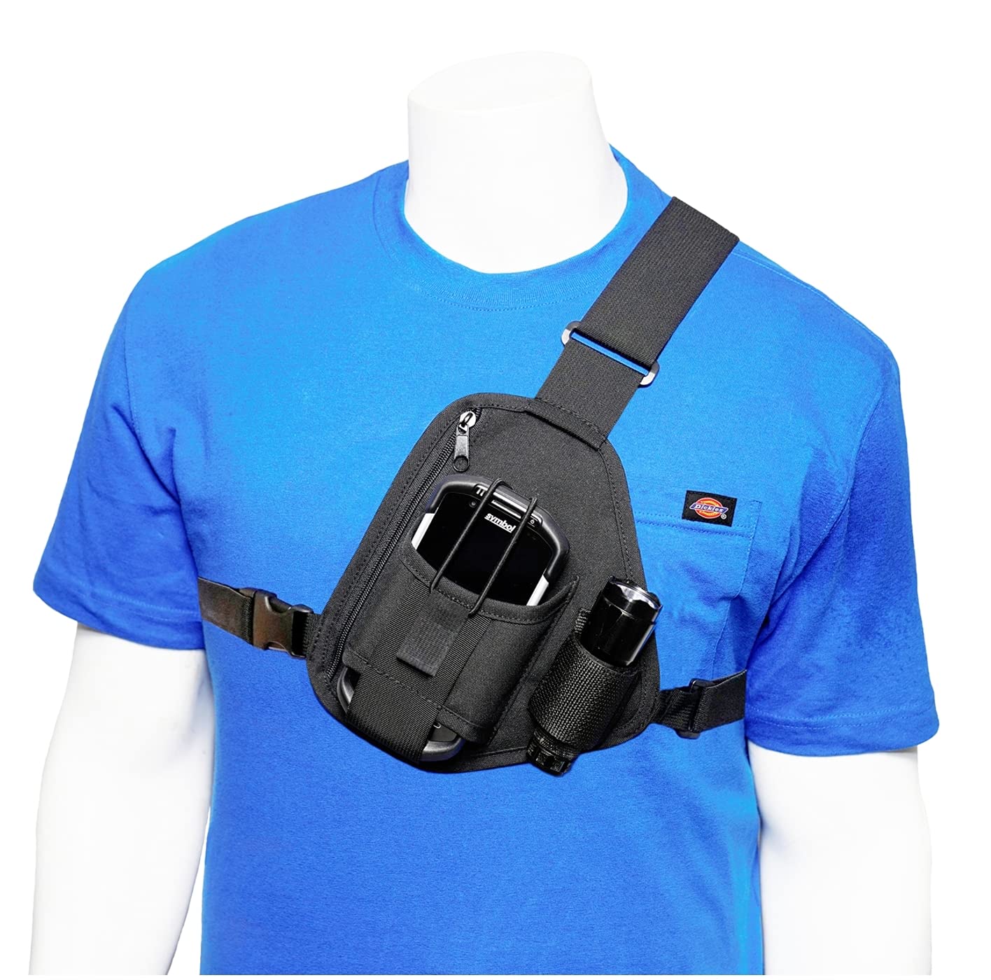 HOLSTERGUY SCH-101Z Universal Scanner Holster Chest Harness with Adjustable 4-8 Inch Depth - Hands-Free Barcode Scanner Holder for Warehouse and Delivery - Made in USA