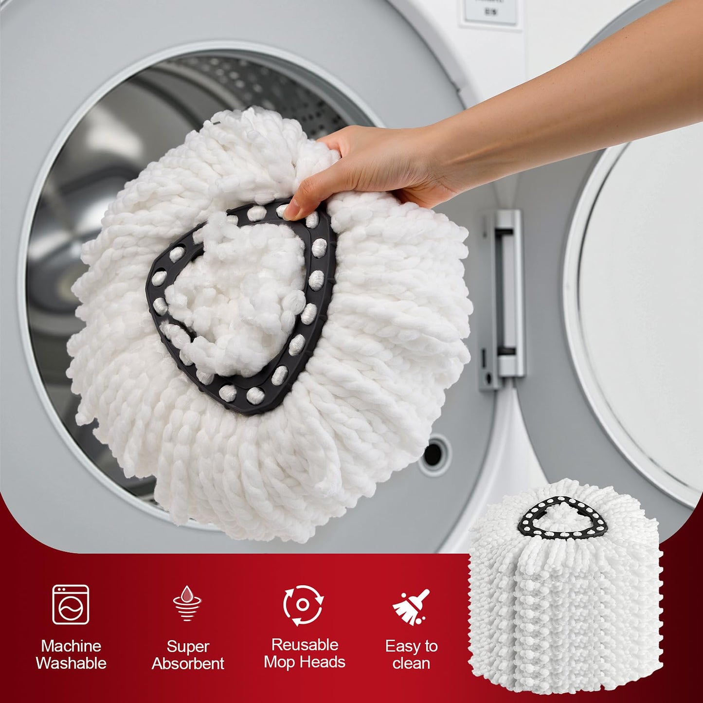 20 Pack Spin Mop Refills Head, Mop Heads Replacement for Spin Mop, Washable Microfiber Mop Replace Head Spin Mop, 360°Spinning Micro Replacement Mop Head for Easy House Cleaning Floor Mopping
