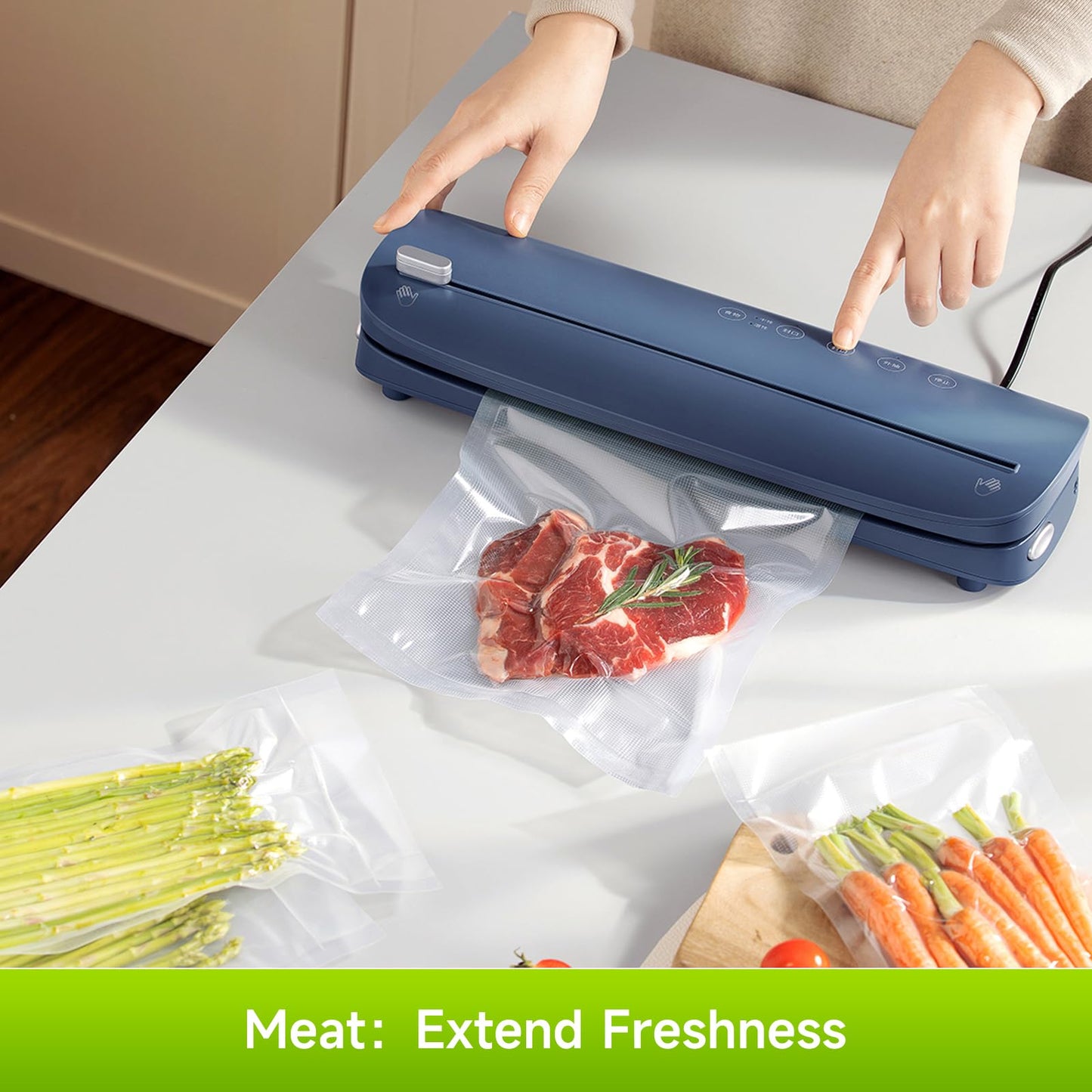 Vixino Vacuum Sealer Bags for Food, 8 Pack 4 Rolls 11" x 20' + 4 Rolls 8" x 20' Commercial Grade Vacuum Seal Bags Rolls, BPA Free, Customizable Size for Sous Vide, Freezer