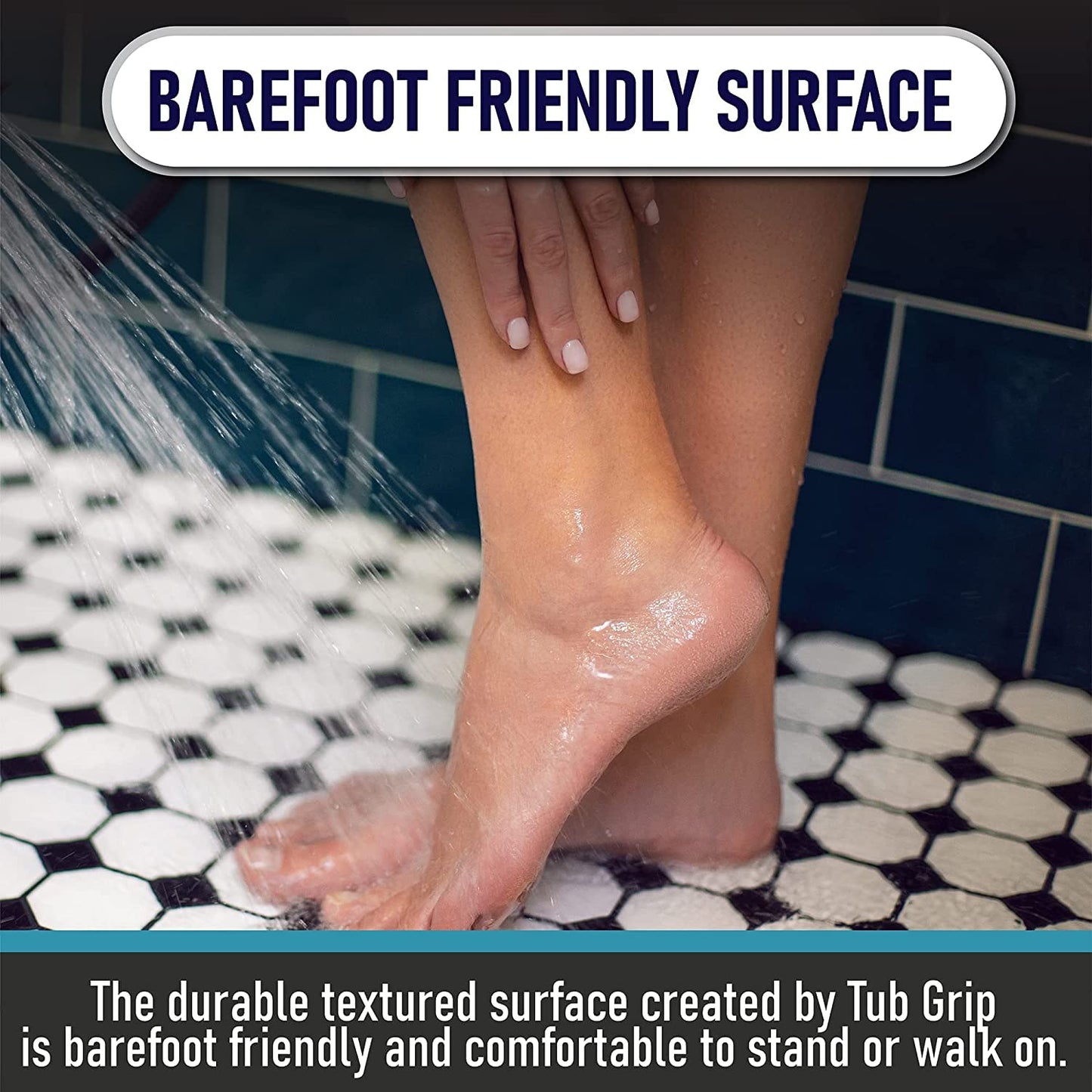 Anti-Slip Bath & Shower Floor Solutions (2 Bottles) – Tub Grip – Barefoot Friendly Non-Slip Coating Fixes Slippery Fiberglass & Acrylic Showers & Tubs