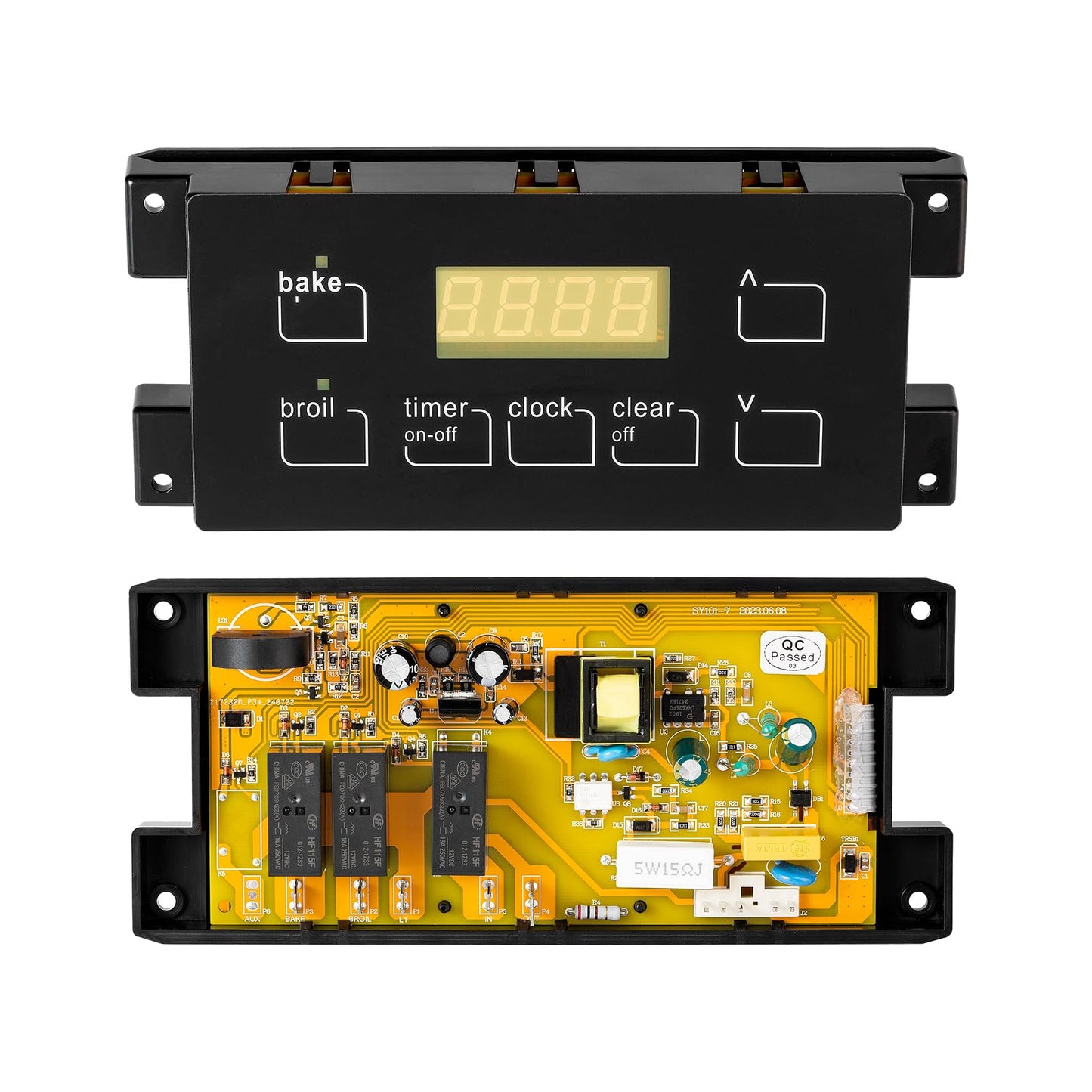 5304518660 316455400 316222801 Range Oven Stove Clock Timer Control Board Replacement Part Compatible for Frigidaire Electrolux Kenmore Electric Range, 7 Button