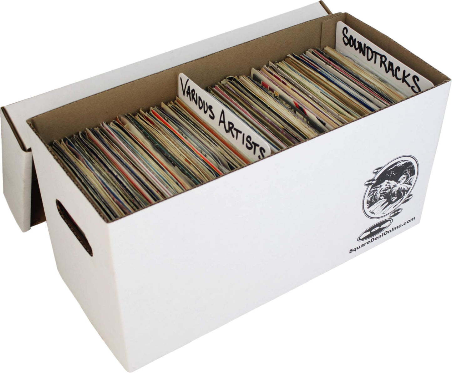 Durable Set of 5 - 7 inch Vinyl Record Storage Boxes - Sturdy Cardboard Construction with Removable Lid - Holds Up to 200 Records Each - Built Tough for Long-Term, Secure Archival Storage - #07BC09