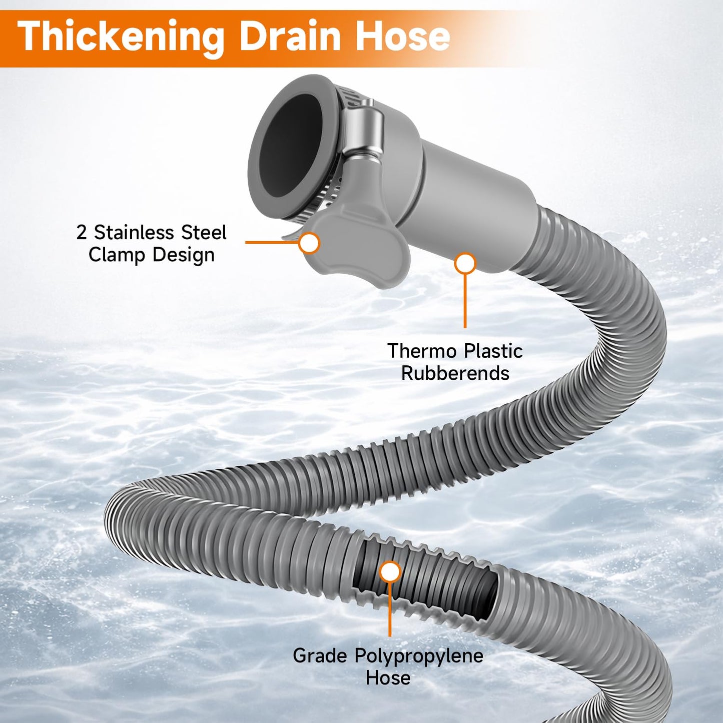 AIYOYOLIFE Dishwasher Drain Hose Extension with 2 Clamps Compatible with LG Quadwash Thinq LDT5665BD LDP6797BD LDF5545 LDTS5552S LDTS5552S LDNFC33LS Replace#: AEM74333104 AEM74333101