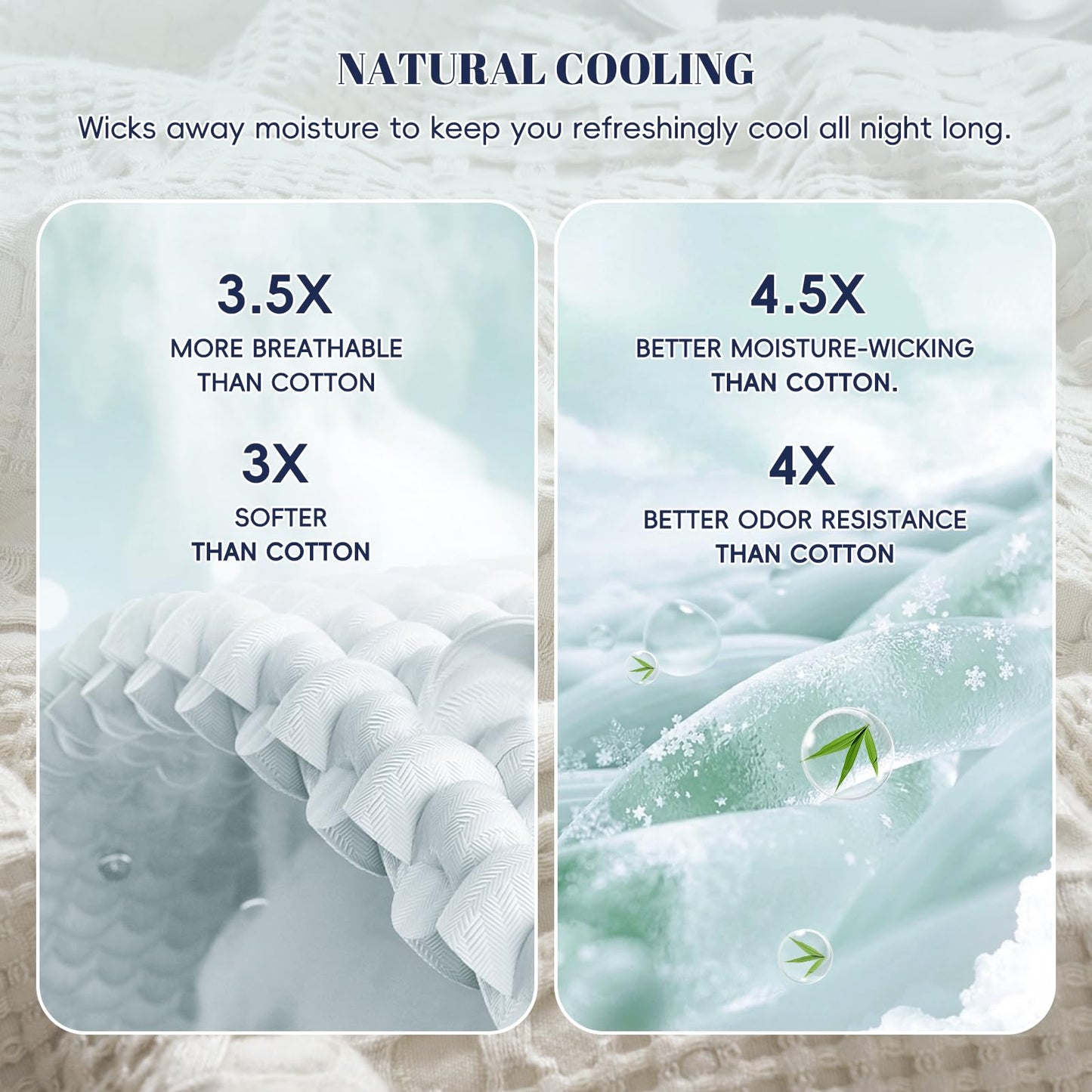 PHF Cooling Waffle Blanket King Size, Lightweight 60% Rayon from Bamboo & 40% Cotton Breathable Blanket for Hot Sleepers, Summer Use, Soft Luxury for Bed Couch Sofa, 104"x90", Linen