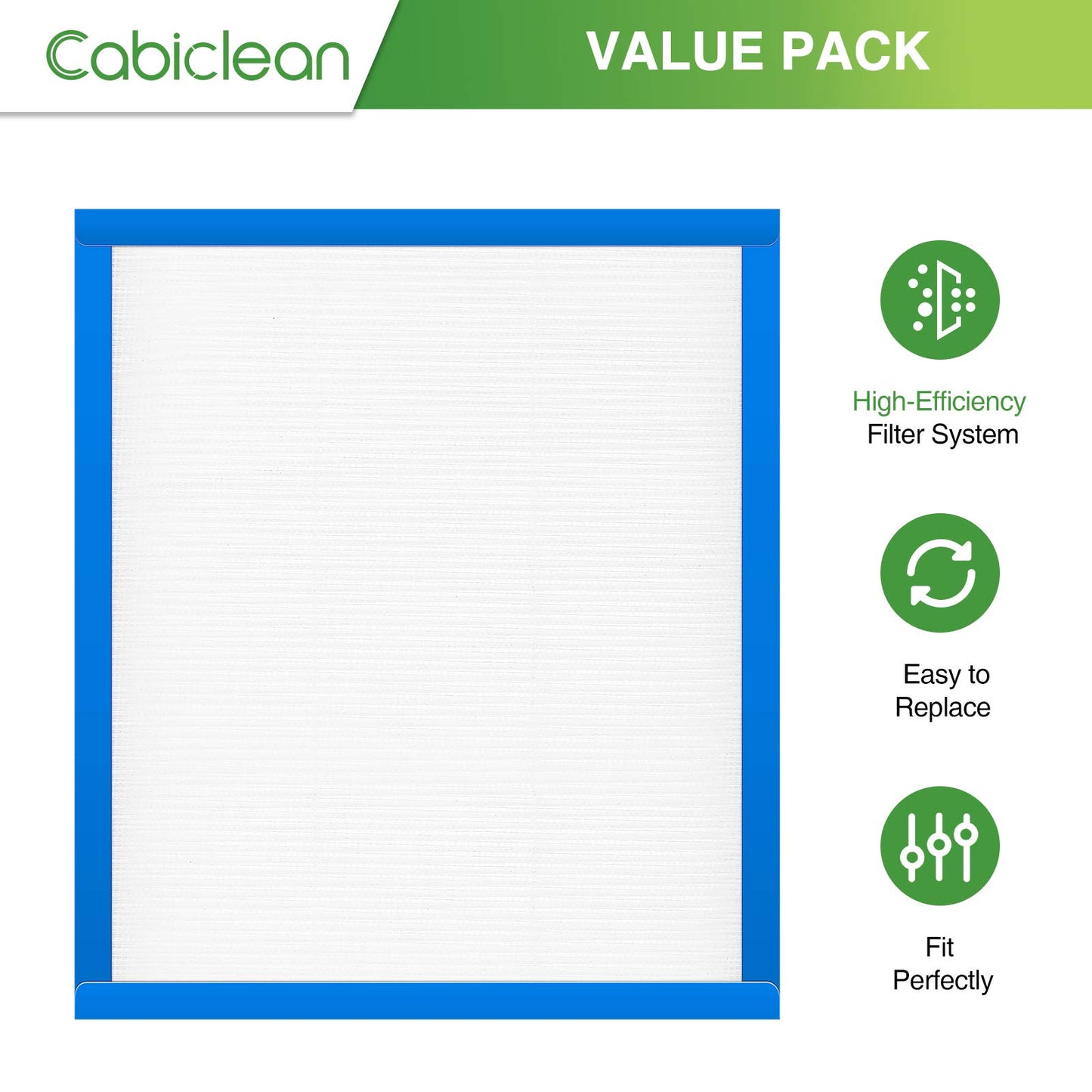 Cabiclean 2 Packs AF-10FL True HEPA Replacement Filters for HoMedics AF-10 AP-15 AF-10FL Air Purifiers