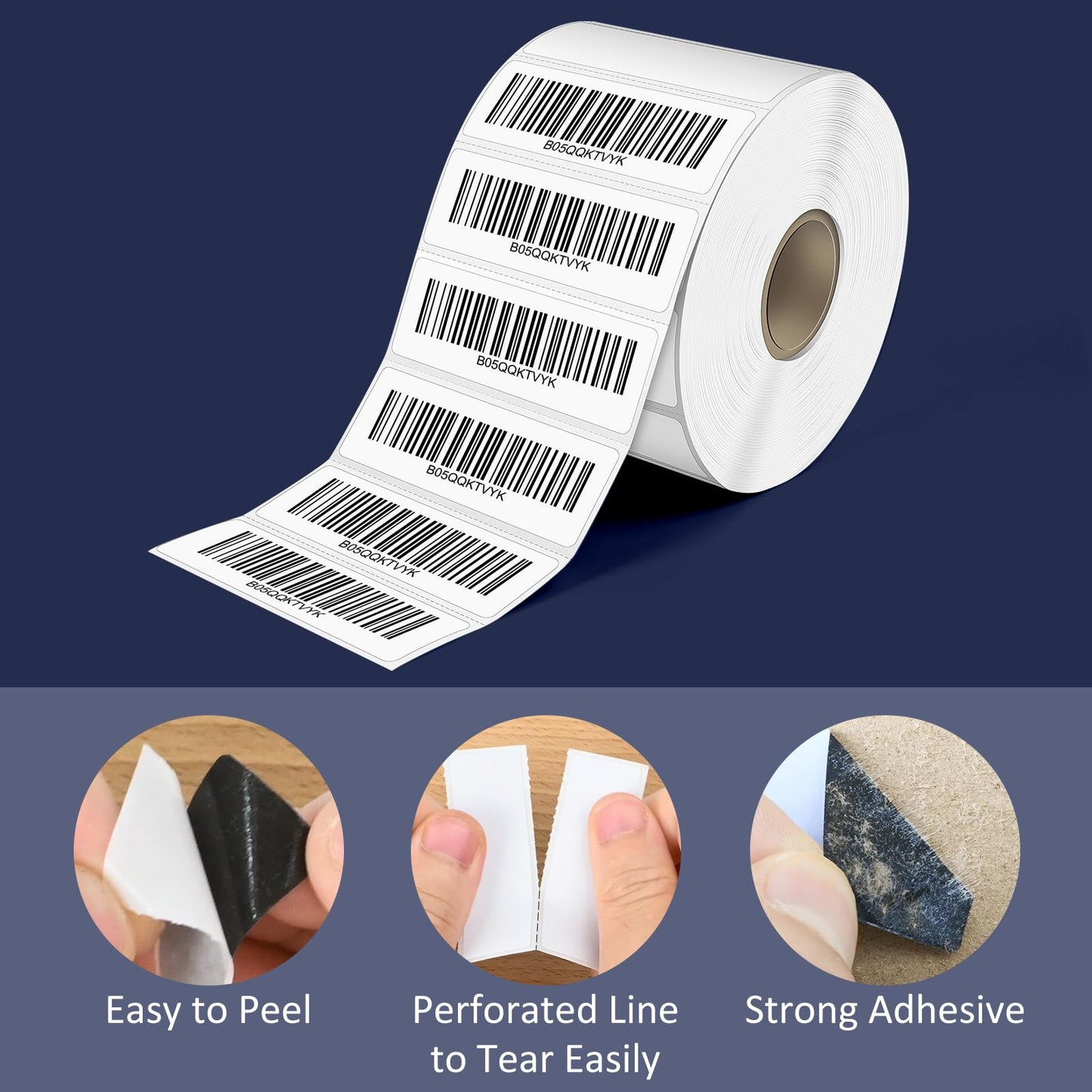 L LIKED 2.25" x 0.75" Direct Thermal Labels, Permanent Adhesive Address Barcode Label & Compatible with Rollo, Zebra and Other Desktop Printers (12 Roll, 20400 Labels)