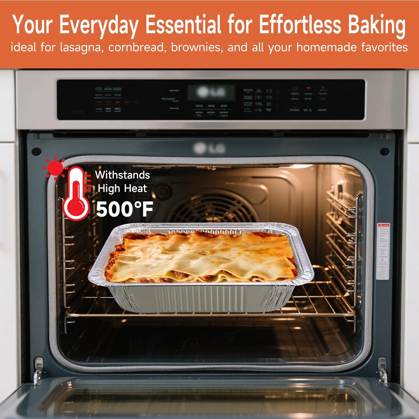 Lideropa 9x13 Aluminum Pans (30 Pack) – Disposable Half Size Aluminum Foil Pans for Cooking, Baking, Meal Prep, Parties & Food Storage