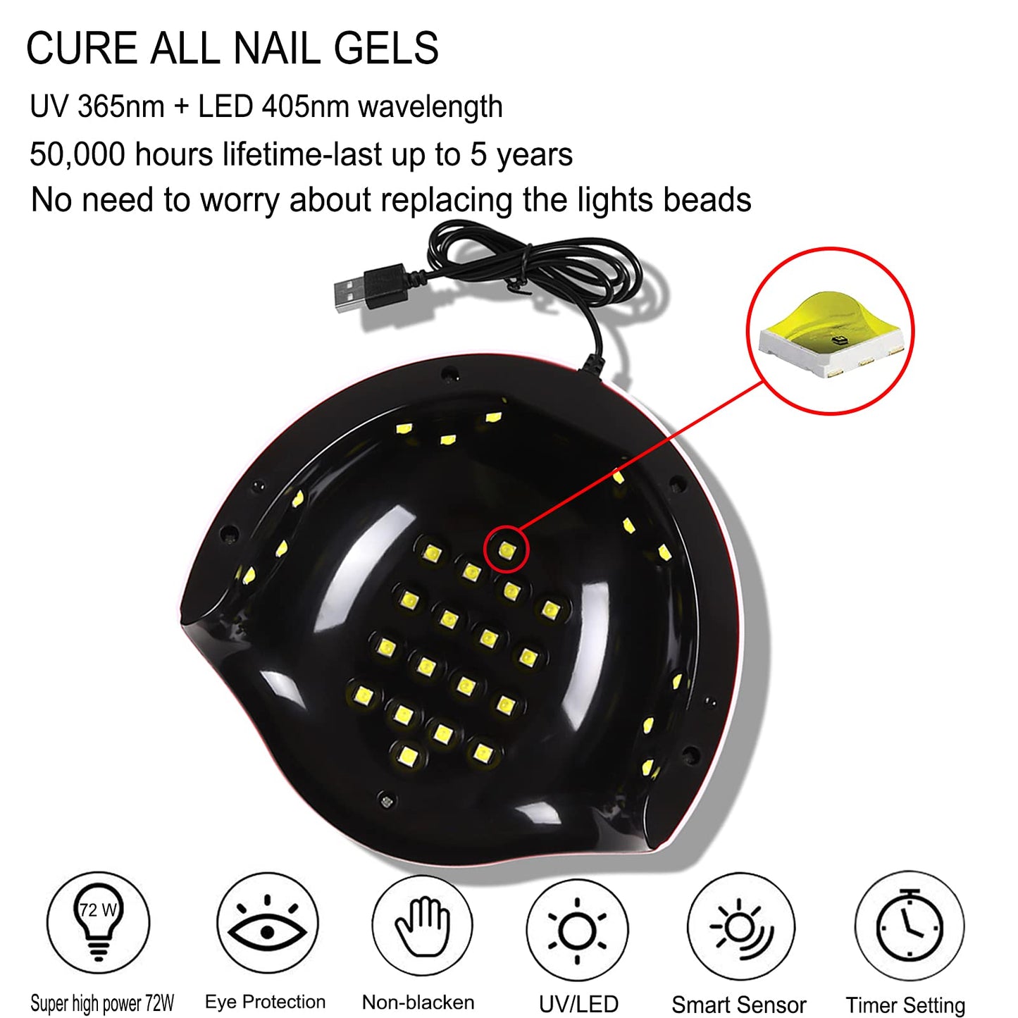 117 PCS Portable Electric Nail Drill Polish File Kit with 72W UV LED Nail Lamp Gel Manicure Dryer Lamp,Acrylic Nails Gel Polishing Shape Tools Supplies Set,Manicure Pedicure Nail Files DIY Decoration