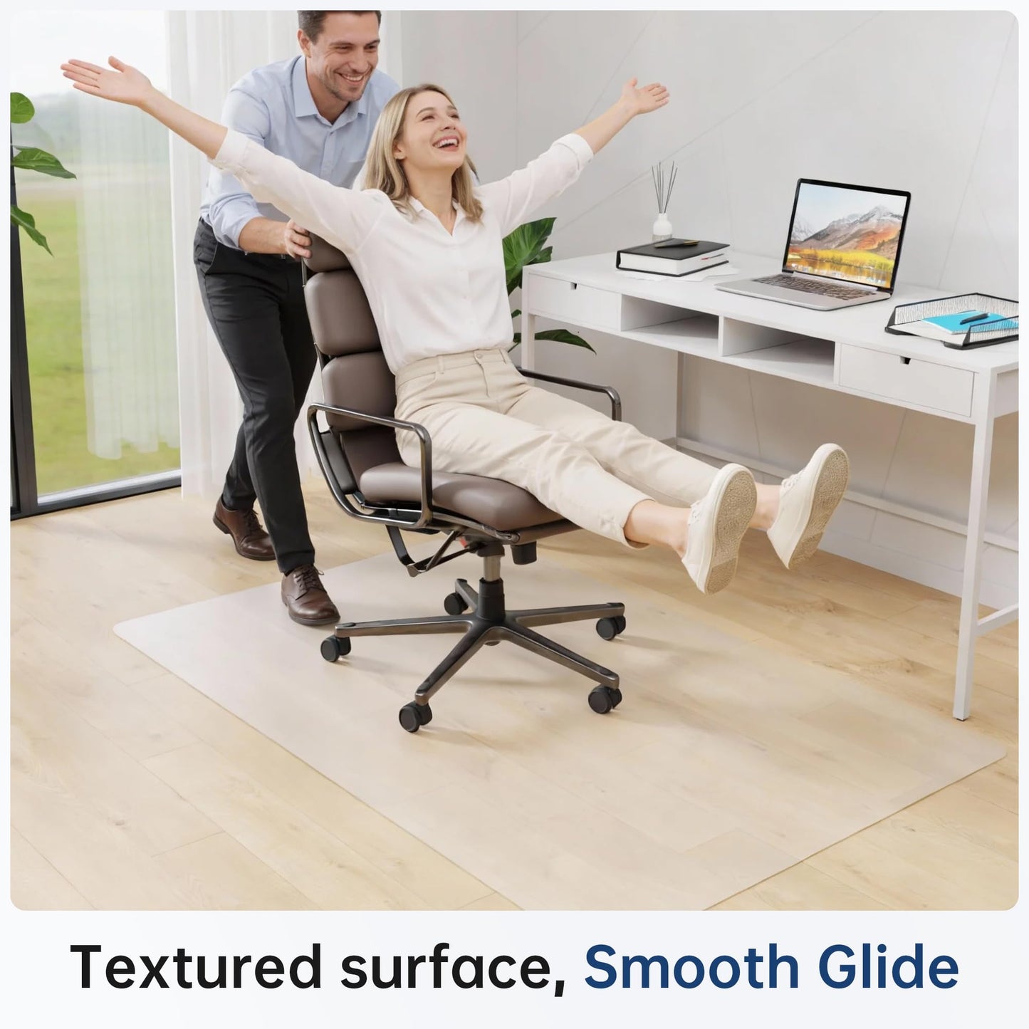 Cybstrax Office Chair Mat for Hardwood Floor - 36 x 48'', Transparent Computer Desk Chair Mat Easy Glide Floor Protector Mat for Rolling Chairs Office & Home