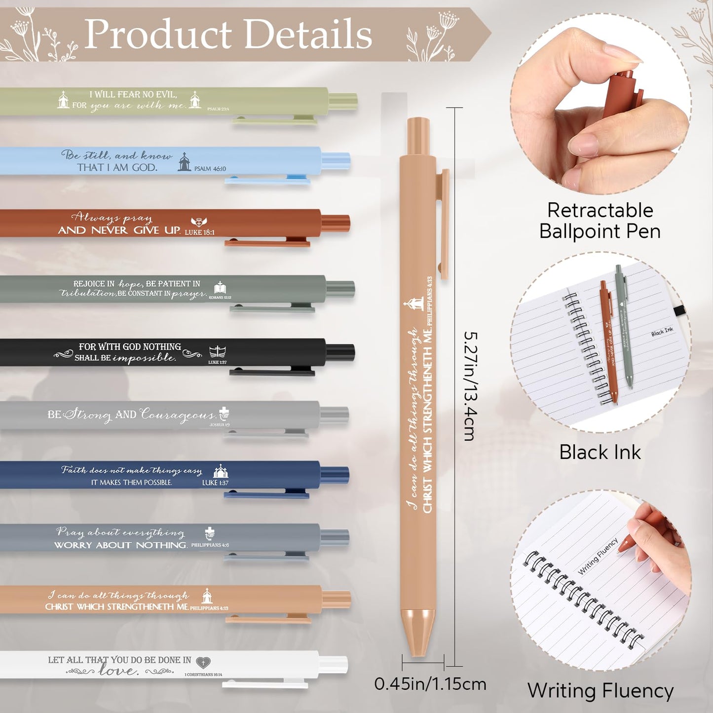 Kosiz 20 Sets Fathers Day Christian Gift Bulk Includes Bible Scripture Spiral Notebook with Sticky Notes Pen Religious Church Prayer Journals for Graduation Sunday School Dad Gift (Morandi Color)