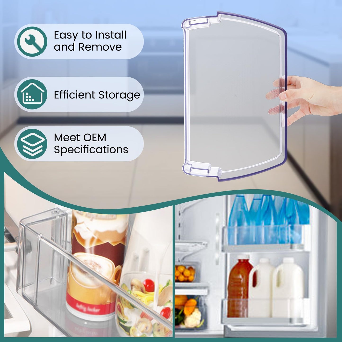 MAN63948504 Refrigerator Door Bin, Bin Basket Shelf Compatible with lg Refrigerator LFCC22426S, LFXS26973S, LFXC22526D, Replace 4976934 AP7176180 PS16662677 EAP16662677