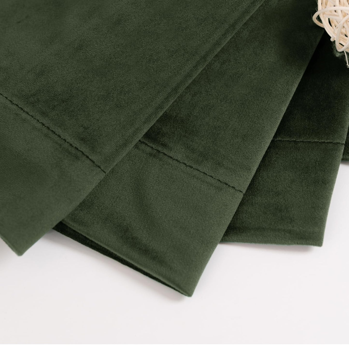 BGment Olive Green Velvet Curtains 96 Inches for Living Room, Thermal Insulated Blackout Curtains Room Darkening Drapes with Back Tab and Rod Pocket for French Door, Set of 2 Panels, 52 x 96 Inch