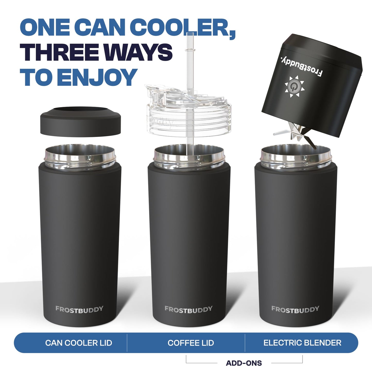Universal Buddy XL Can Cooler by Frost Buddy - Fits 12-ounce, 16-ounce, 20-ounce, and 24-ounce Cans and Bottles - Keep Your Drinks Refreshingly Chilled for over 12 hours (Nebula)