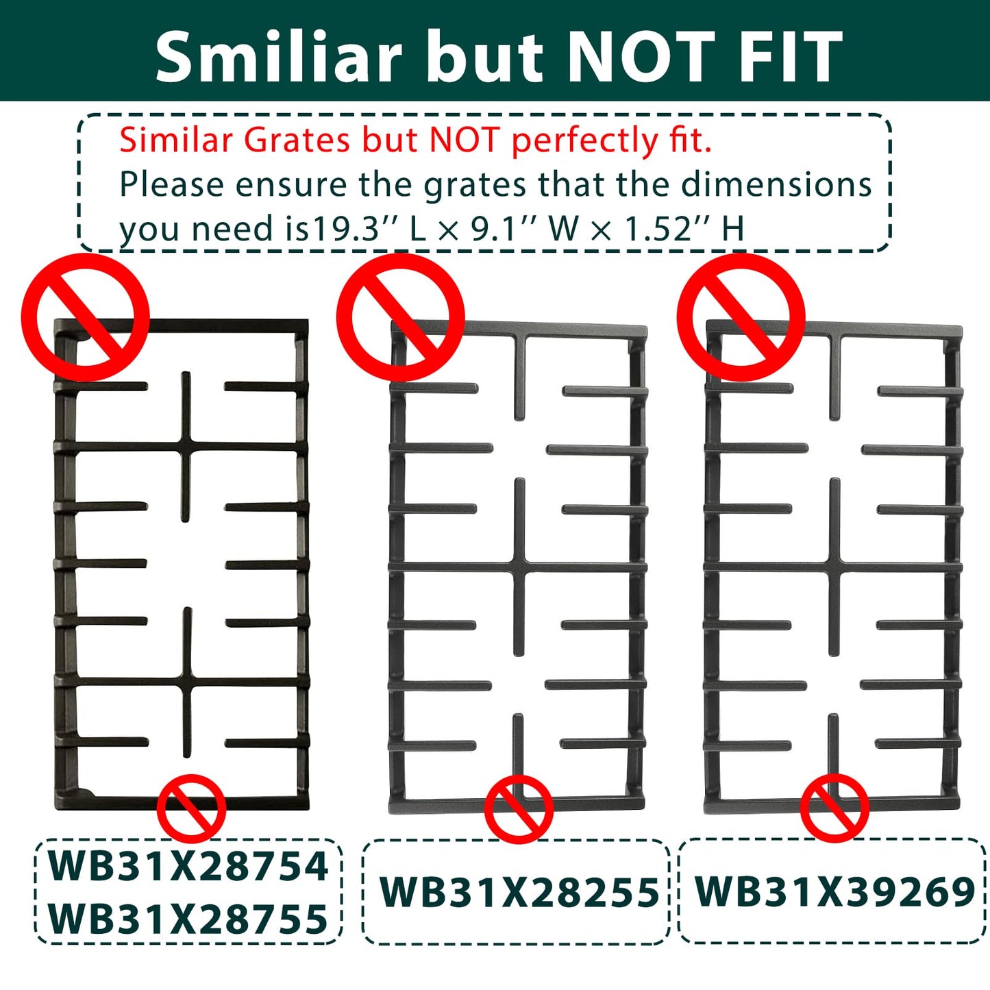 WB31X27150 Burner Grates Cooktop Replacement Parts for GE Grates JXGRATE1 GE Range Grates Center Grate Gas Stove Parts Stove Grates JGB735SPSS Cast Iron Grates JGBS66REKSS Cooktop Grates 1 Pcs