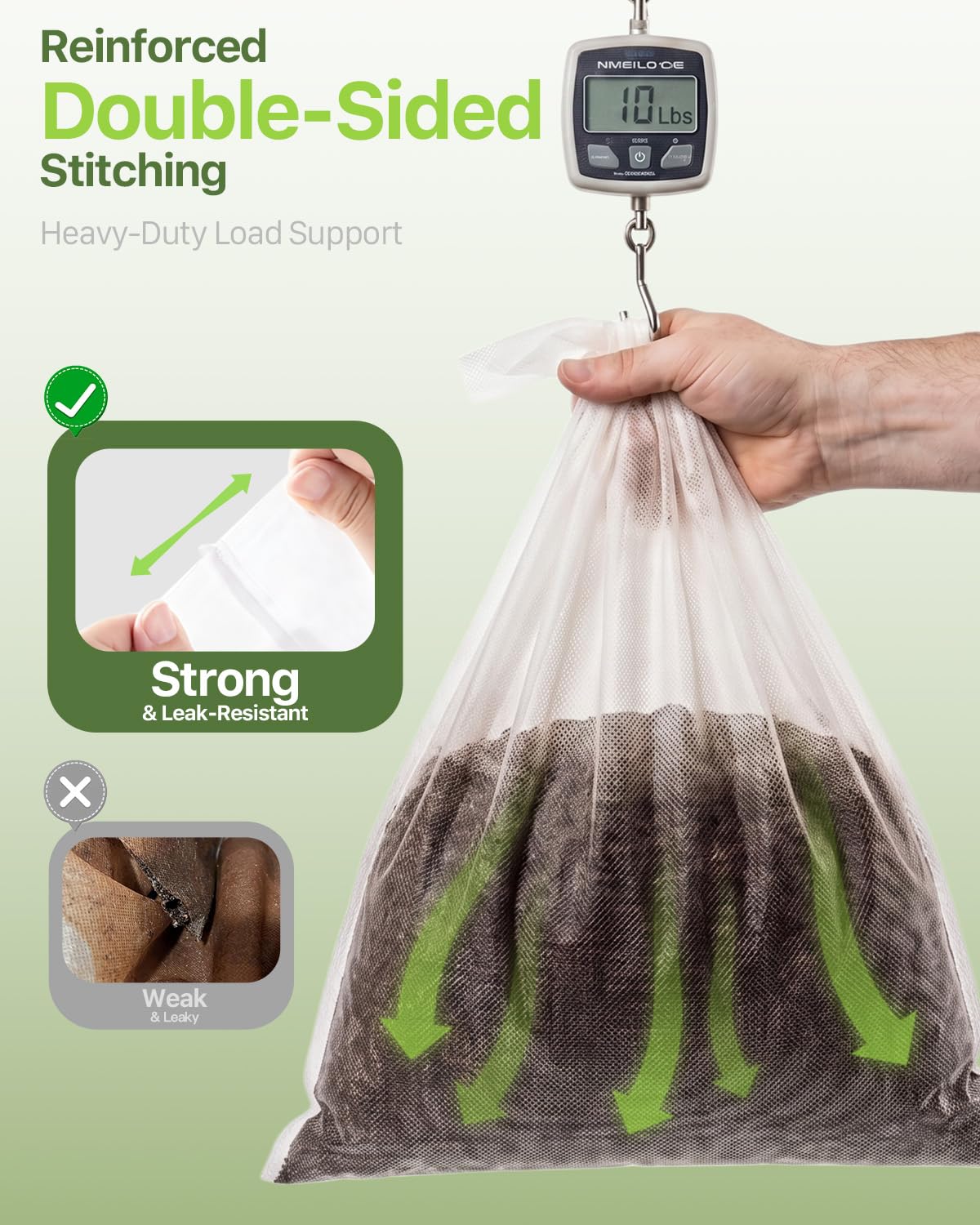 Grasseed 50Pack 20" x 20" Cold Brew Filter Bags for Commercial Coffee Makers, Non-woven Commercial Cold Brew Bag with Straps Fits 5 Gallon System