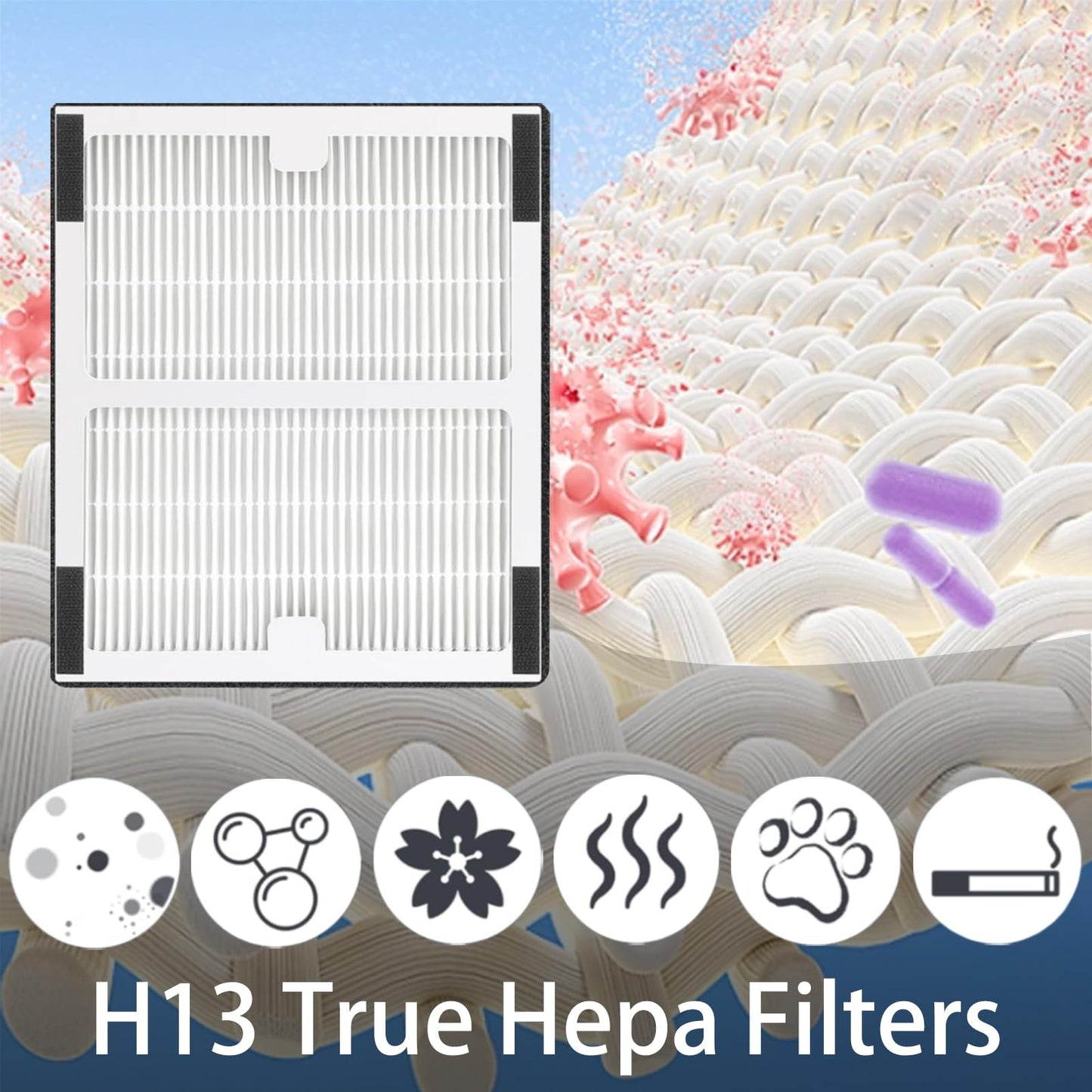 4 Pack IAF-H-100B Replacement Filter for Idylis AC-2125 AC-2126 IAP-10-125 IAPC-40-140 IAP-10-150 IAP-10-050 Air Purifiers, Model # IAF-H-100B