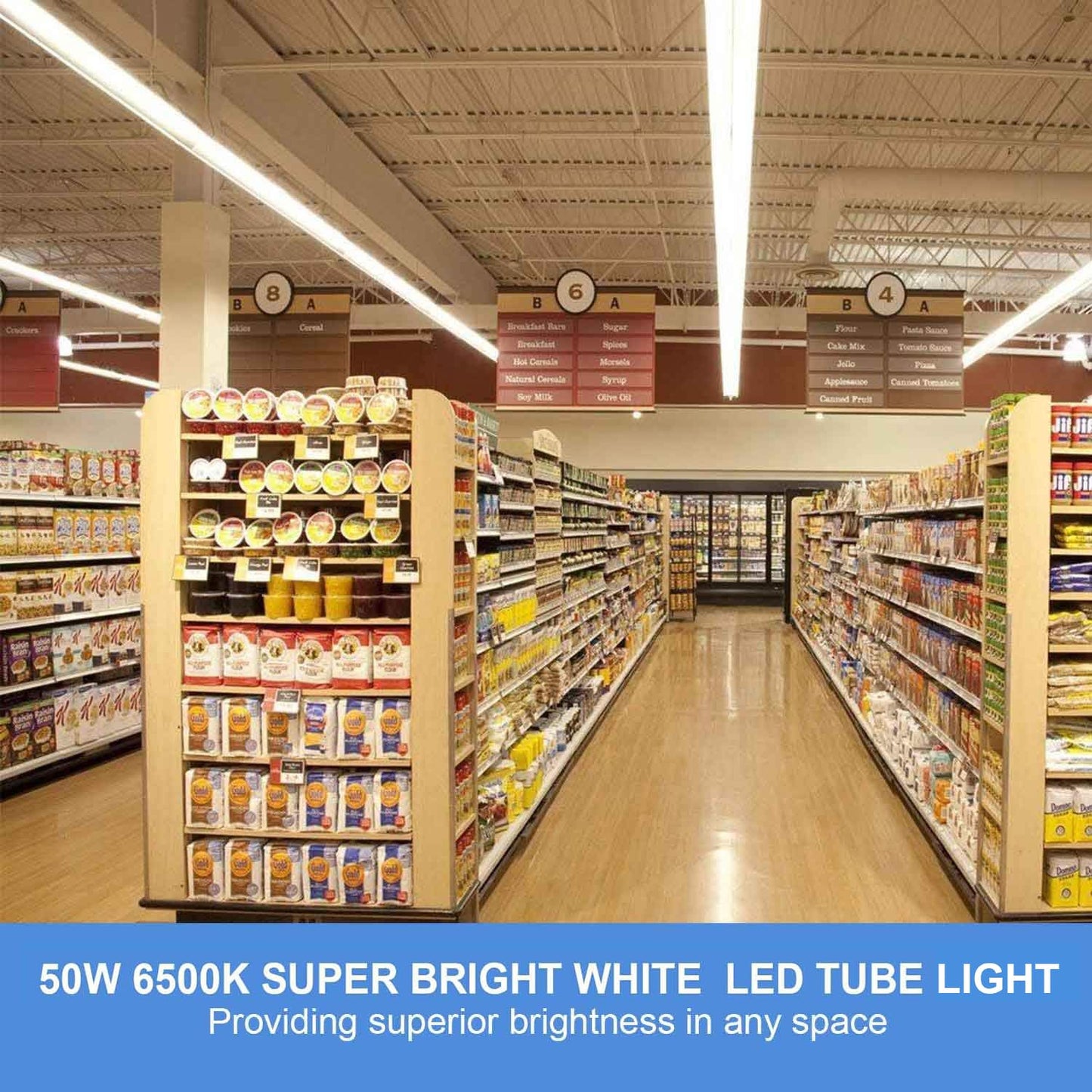10Pack 4FT LED Shop Light - 50W 8000LM 6500K Linkable Clear Cover T8 LED Tube Light for Workshop, Warehouse, Basement - Plug and Play