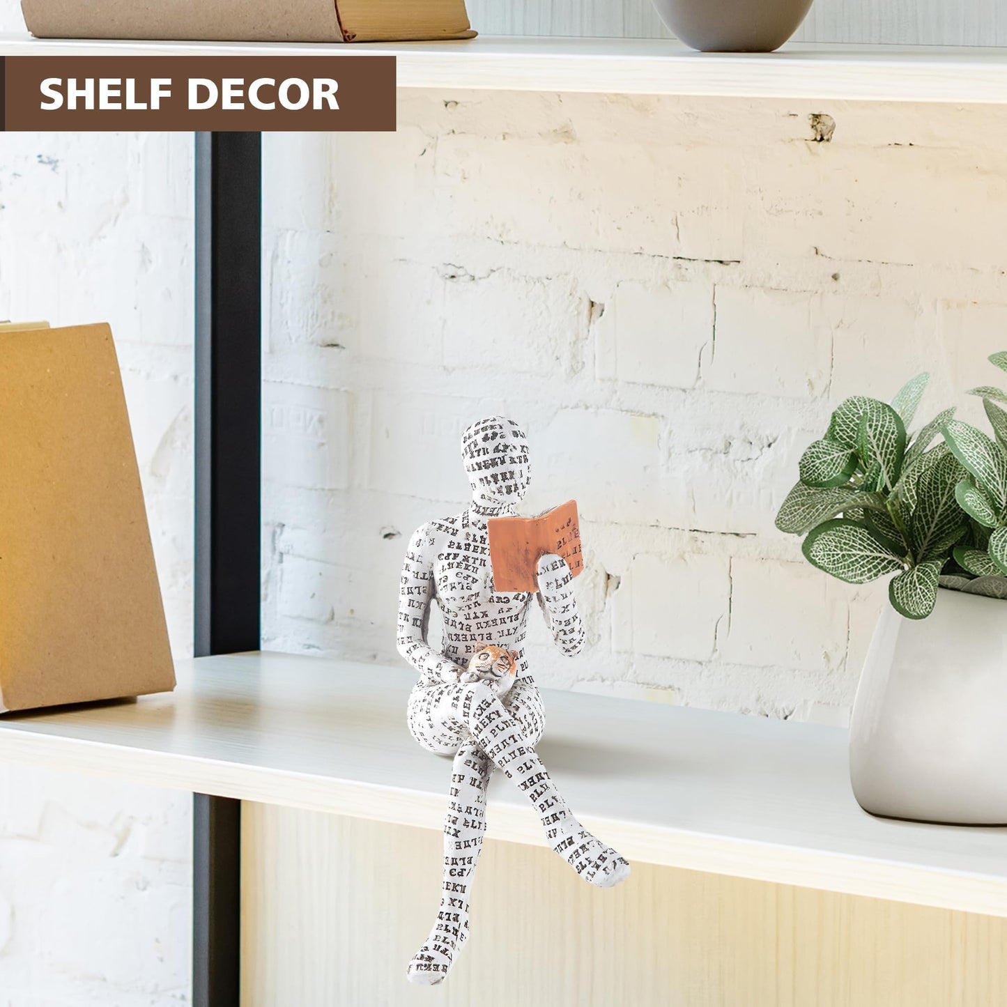 GRAPMKTG Home Decor Pulp Reading Women Thinker Statue Aesthetic Sculpture Room Decor Modern Abstract Decoration on Shelf Table Desk for Living Room Office Bedroom 6 Pack Set