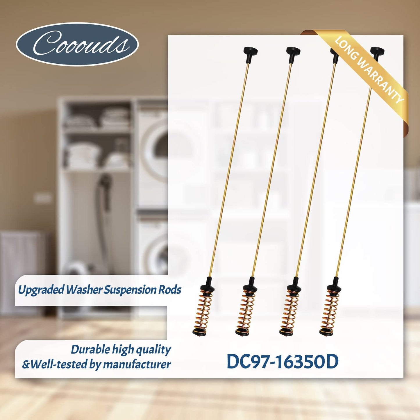 2026 Upgrade DC68-03172B-03 DC68-03172C DC68-03172D-00 Washer Suspension Rods for Samsung WA50R5200AW/US, WA50R5400AV/US, WA45M7050AW/A4 WA45T3200AW/A4 Replace DC97-16350U DC97-16350T DC97-16350D