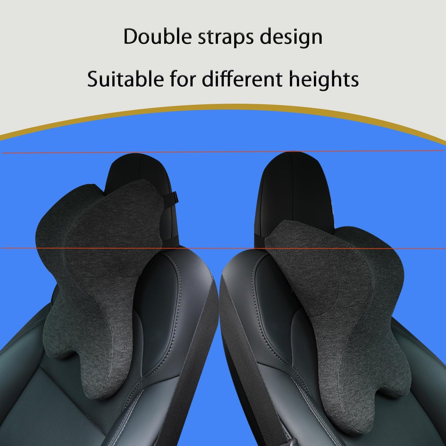 RaoRanDang Car Neck Pillow for Driving Gaming Chair Headrest Pillow Office Chair Neck Pillow Ergonomic Design Double Straps Design Suitable for Different Heights